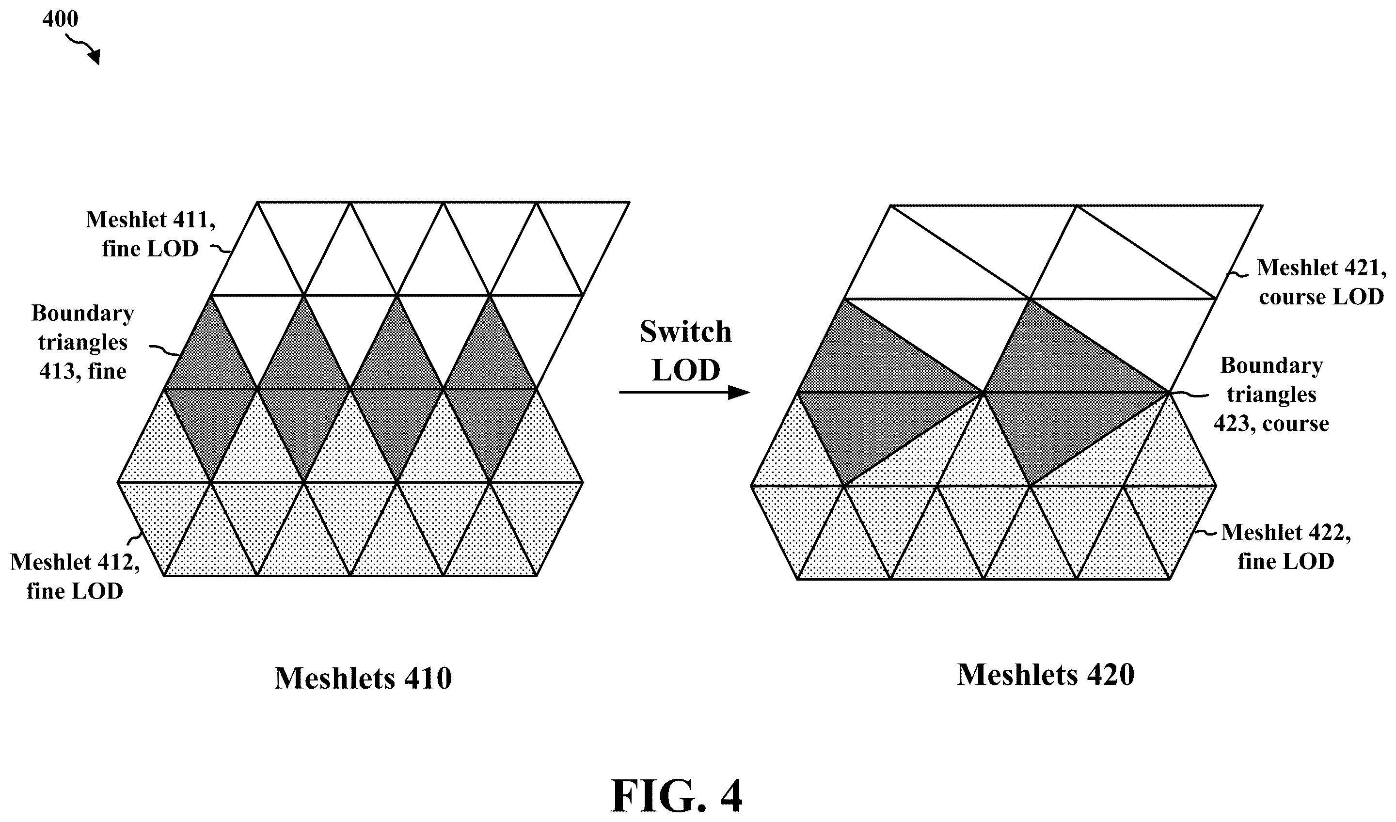 Patent US12567209 Figure 4 – Compressed geometry rendering and streaming