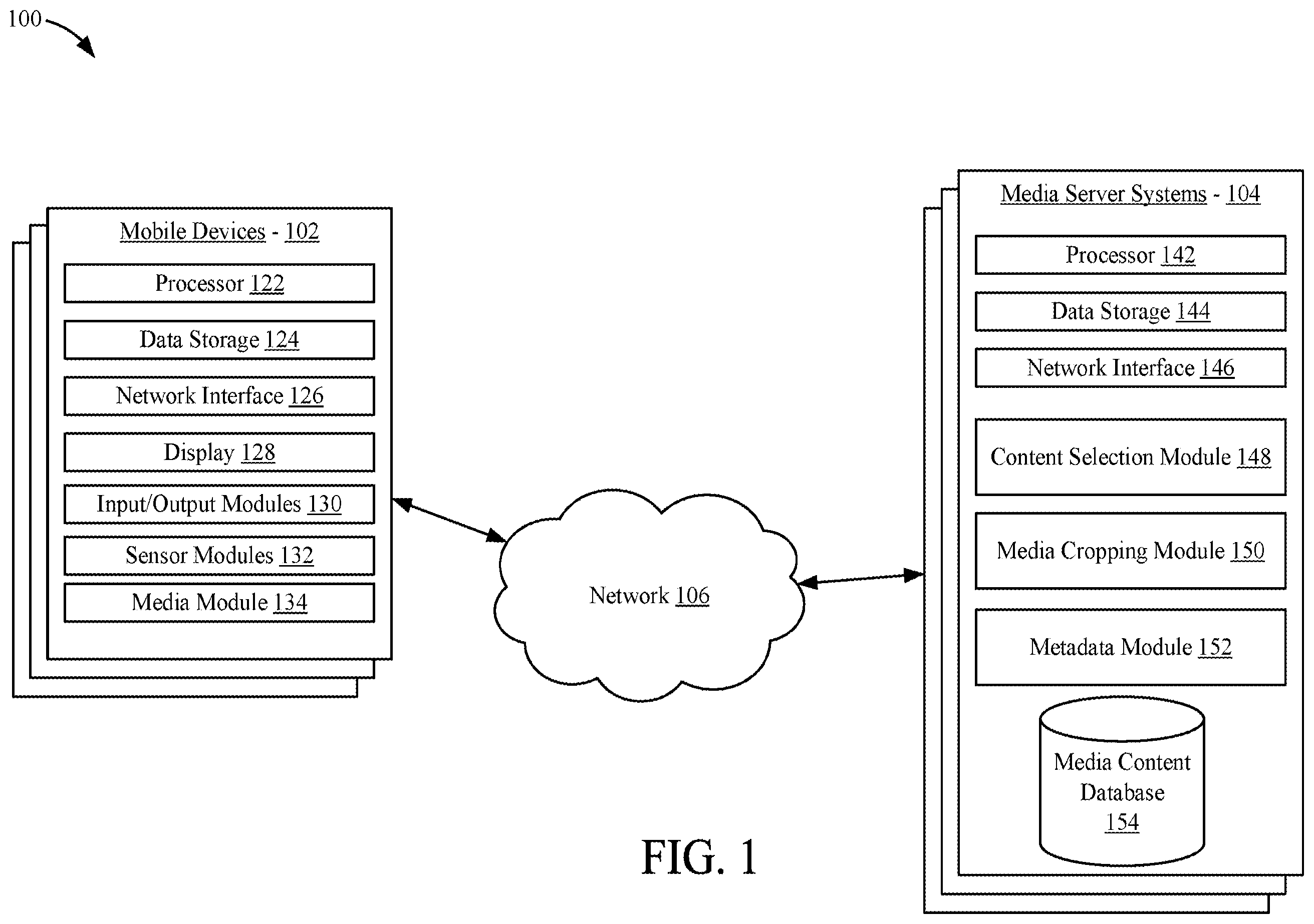 Patent US12567225 Figure 1 – Method for converting landscape video to portrait mobile layout using a selection interface