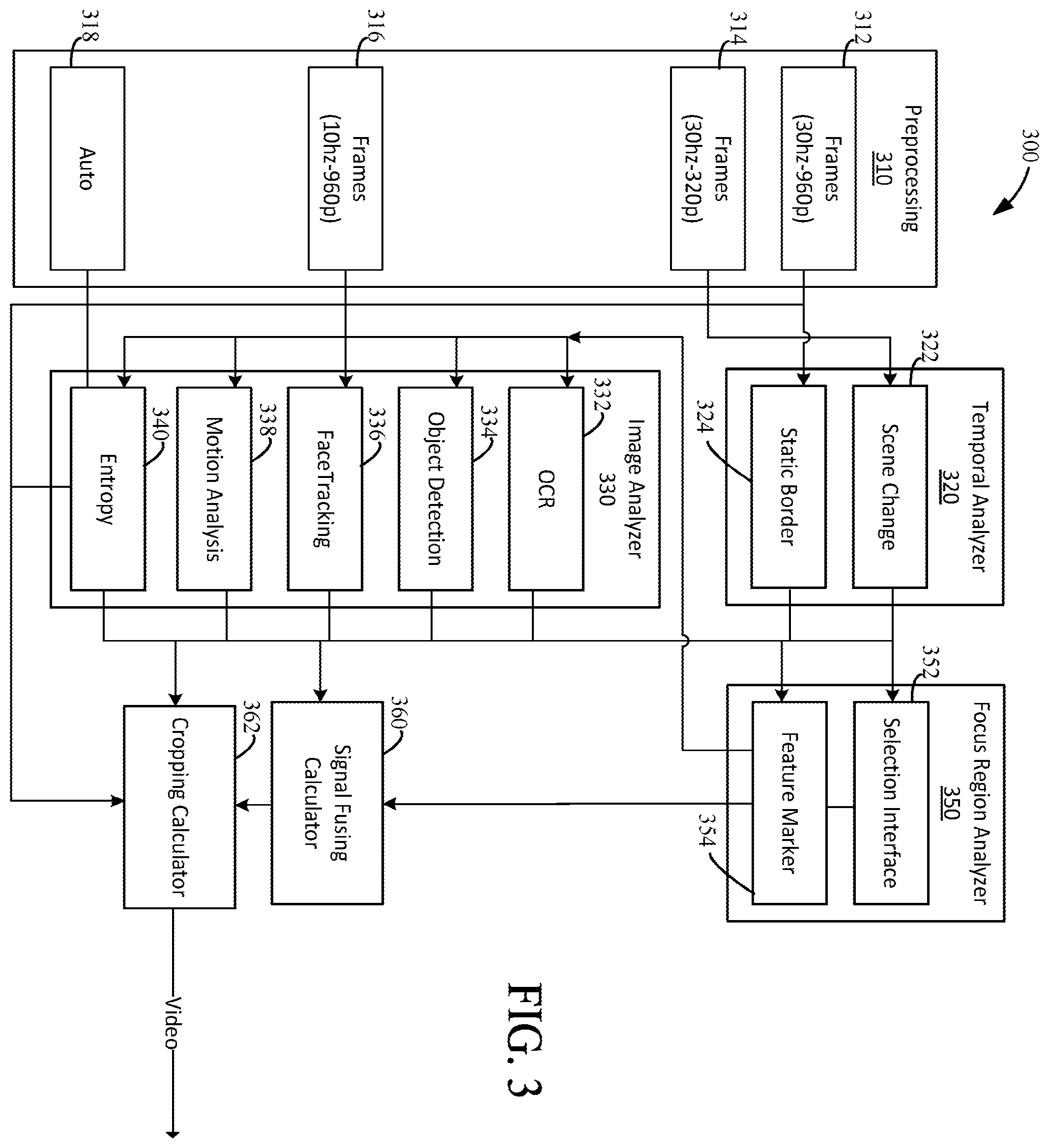 Patent US12567225 Figure 6 – Method for converting landscape video to portrait mobile layout using a selection interface