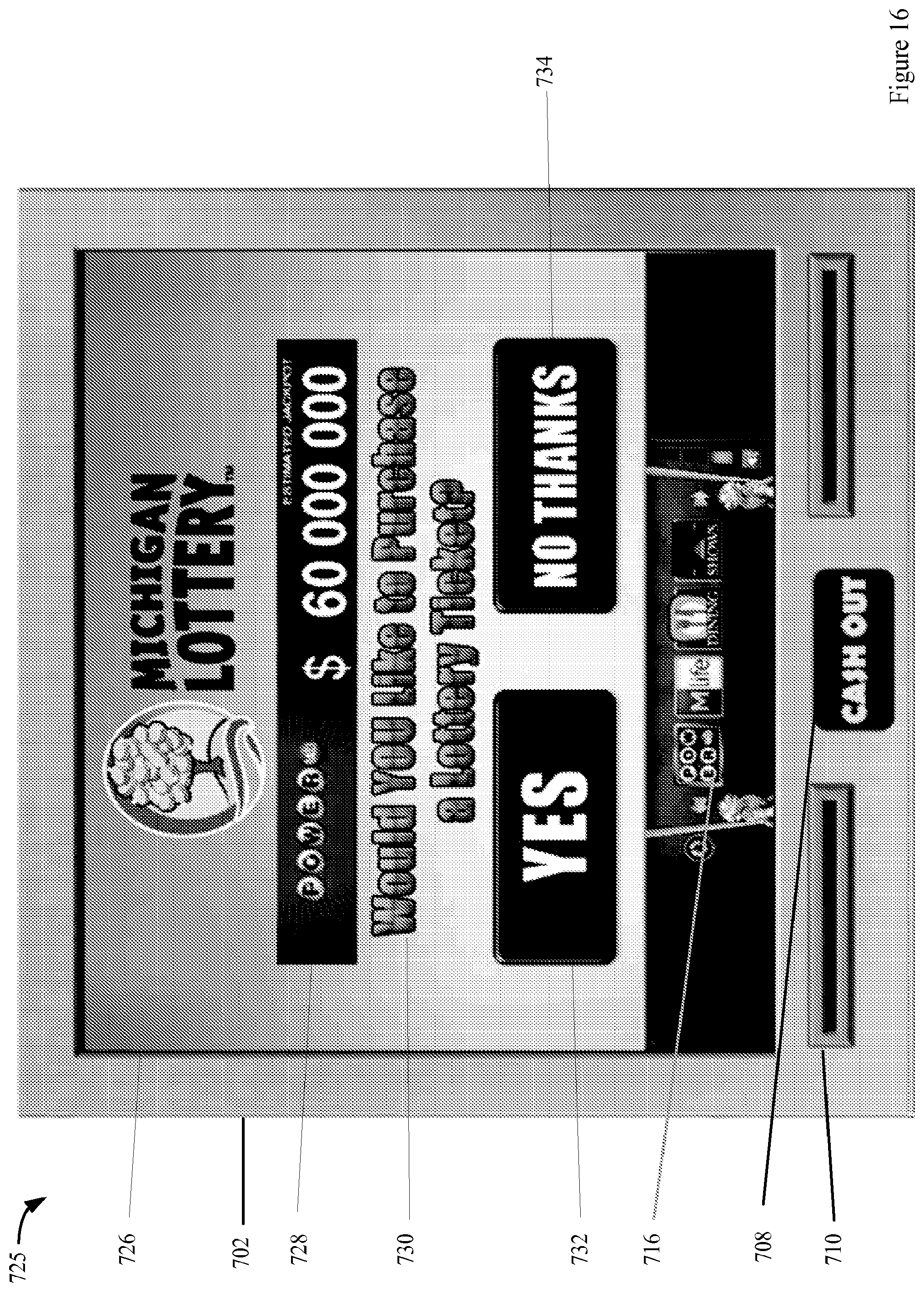 Patent US12567306 Figure 17 – Lottery games on an electronic gaming machine