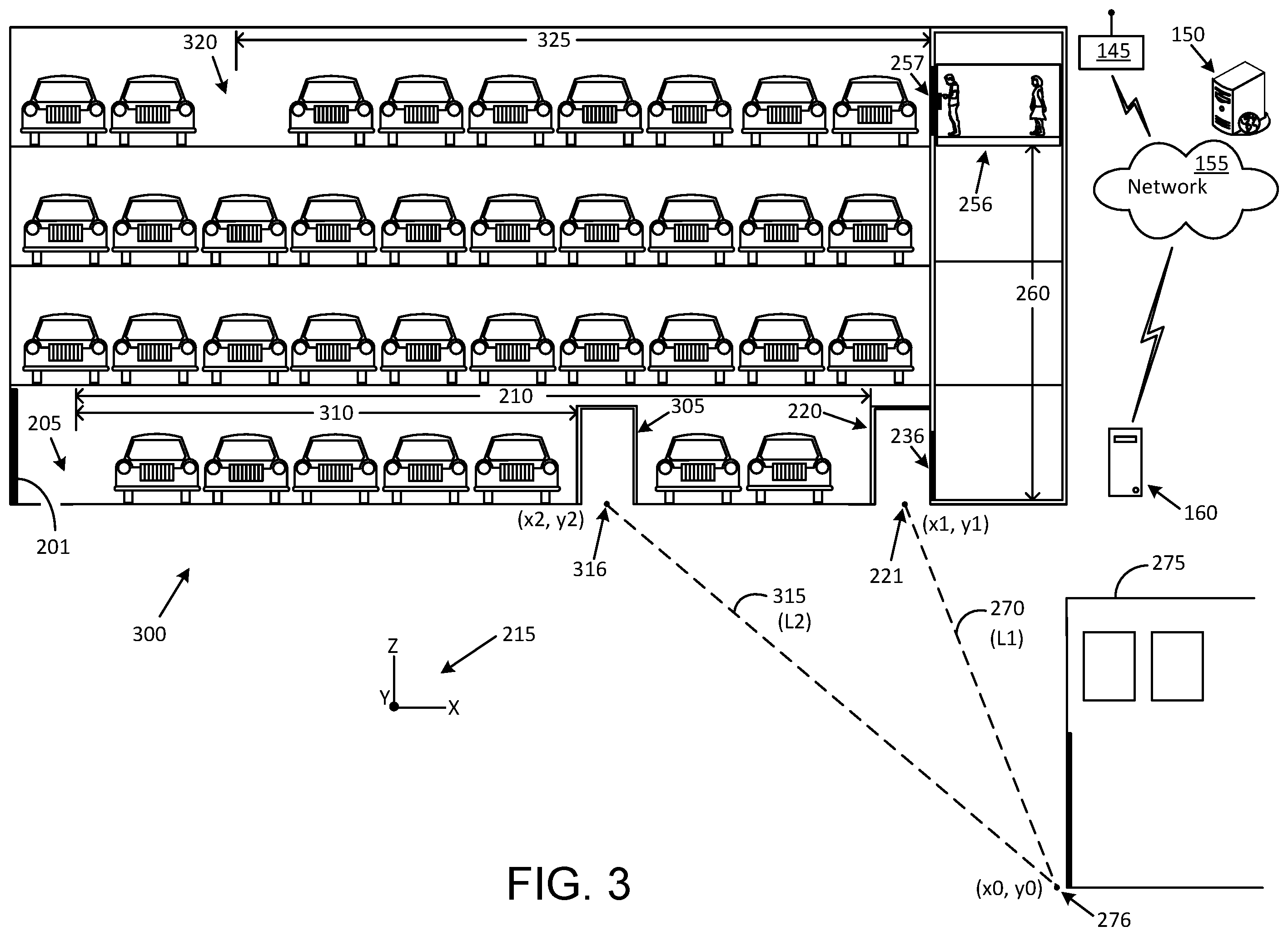 Patent US12567329 Figure 3 – Systems and methods to minimize walking in a multi-level parking structure
