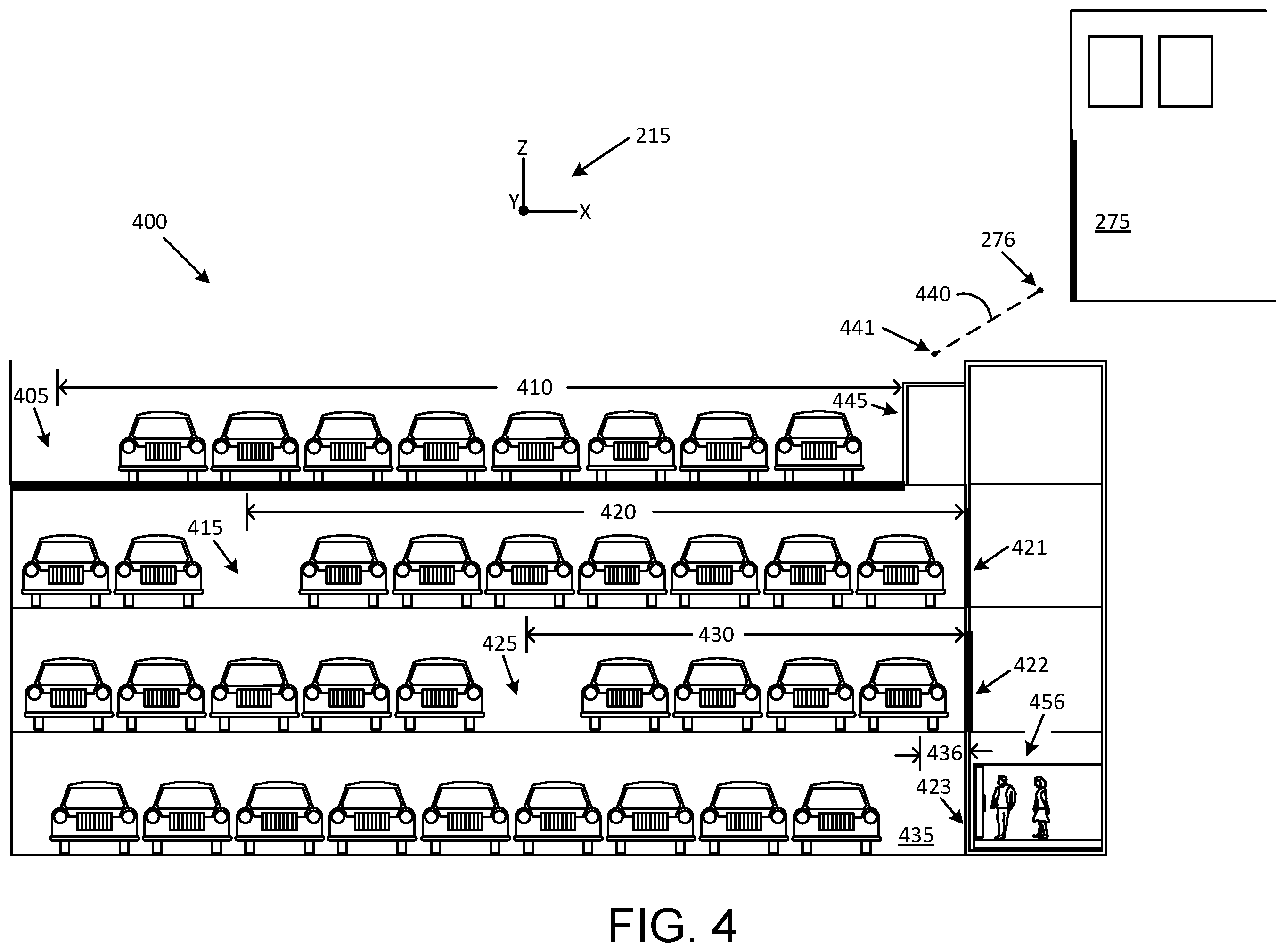 Patent US12567329 Figure 4 – Systems and methods to minimize walking in a multi-level parking structure