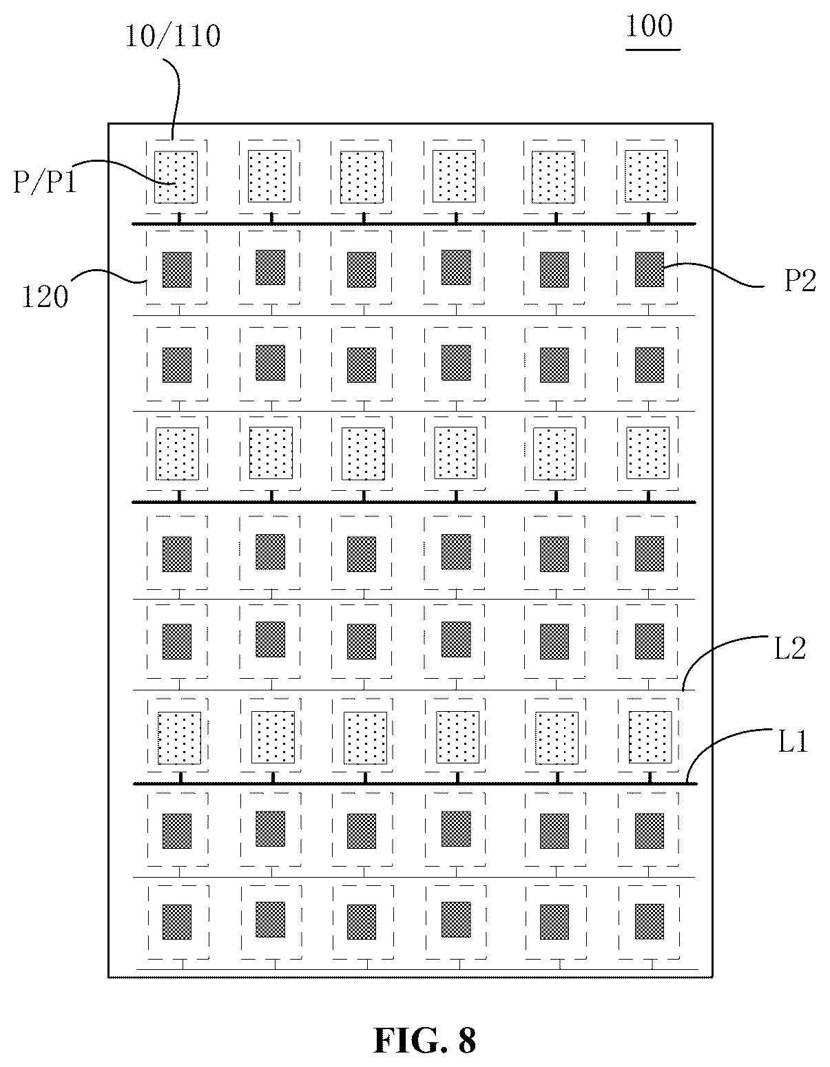 Patent US12567358 Figure 8 – Display panel and display device