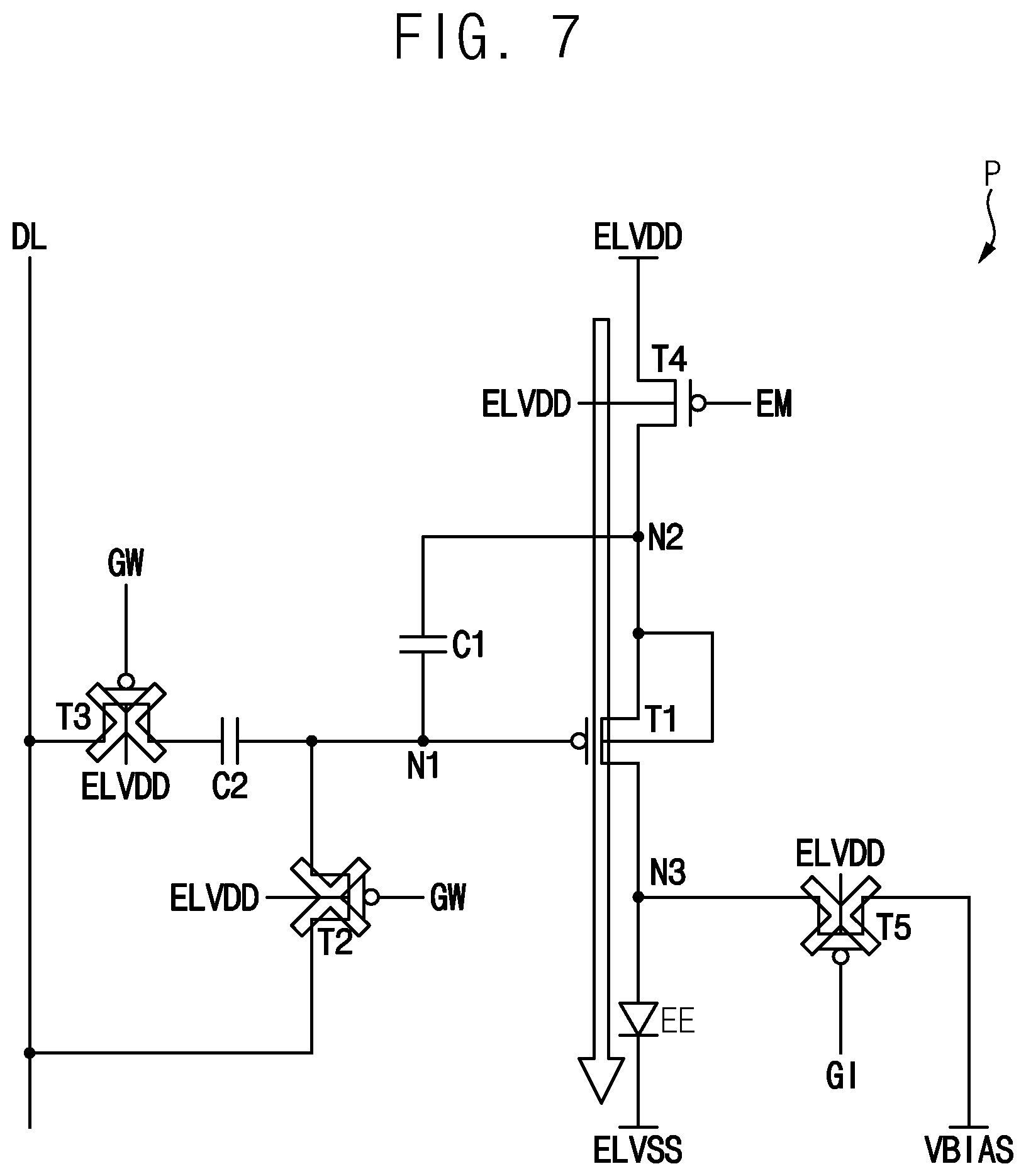 Patent US12567373 Figure 7 – Pixel circuit and display device including the same