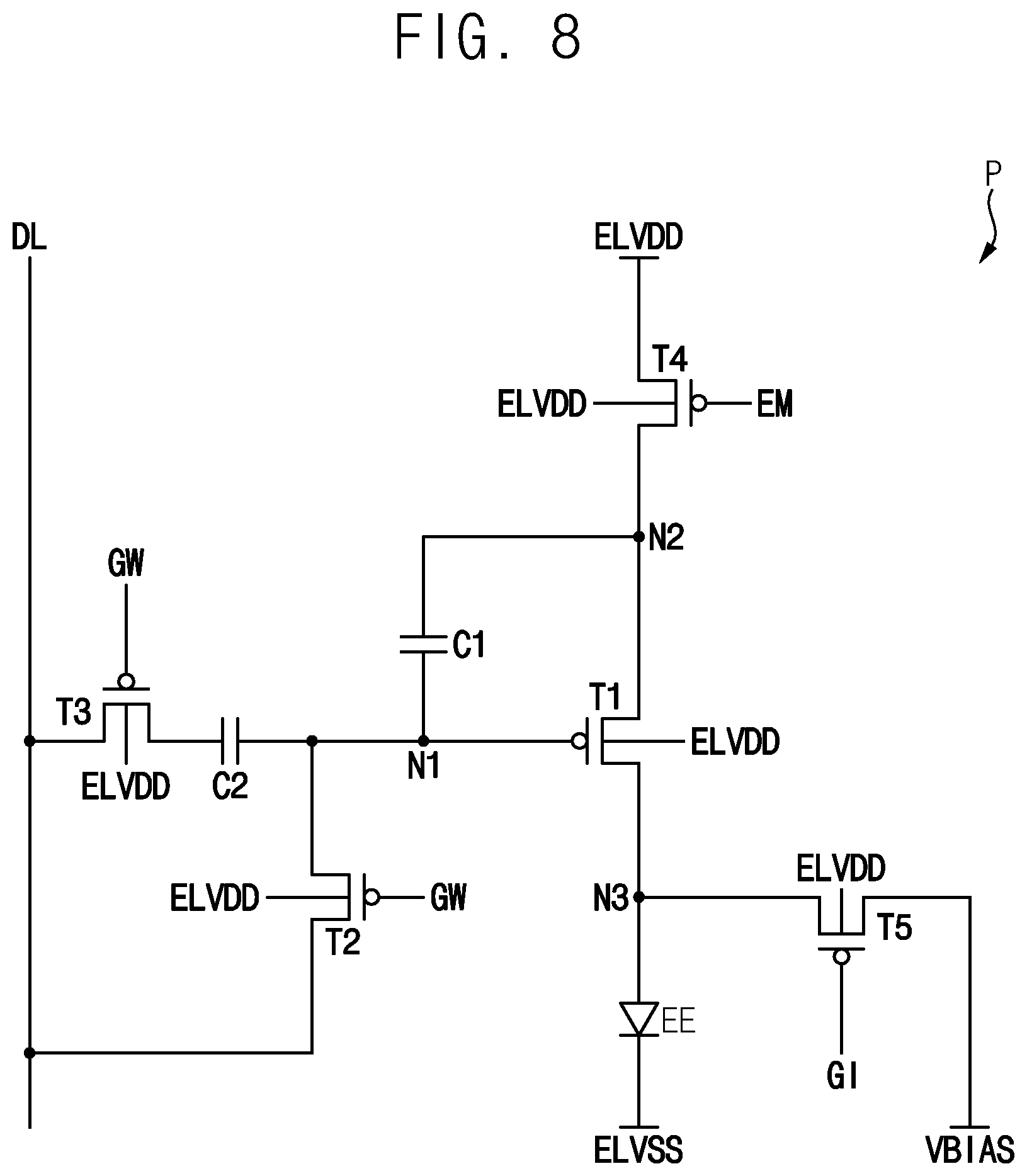 Patent US12567373 Figure 8 – Pixel circuit and display device including the same
