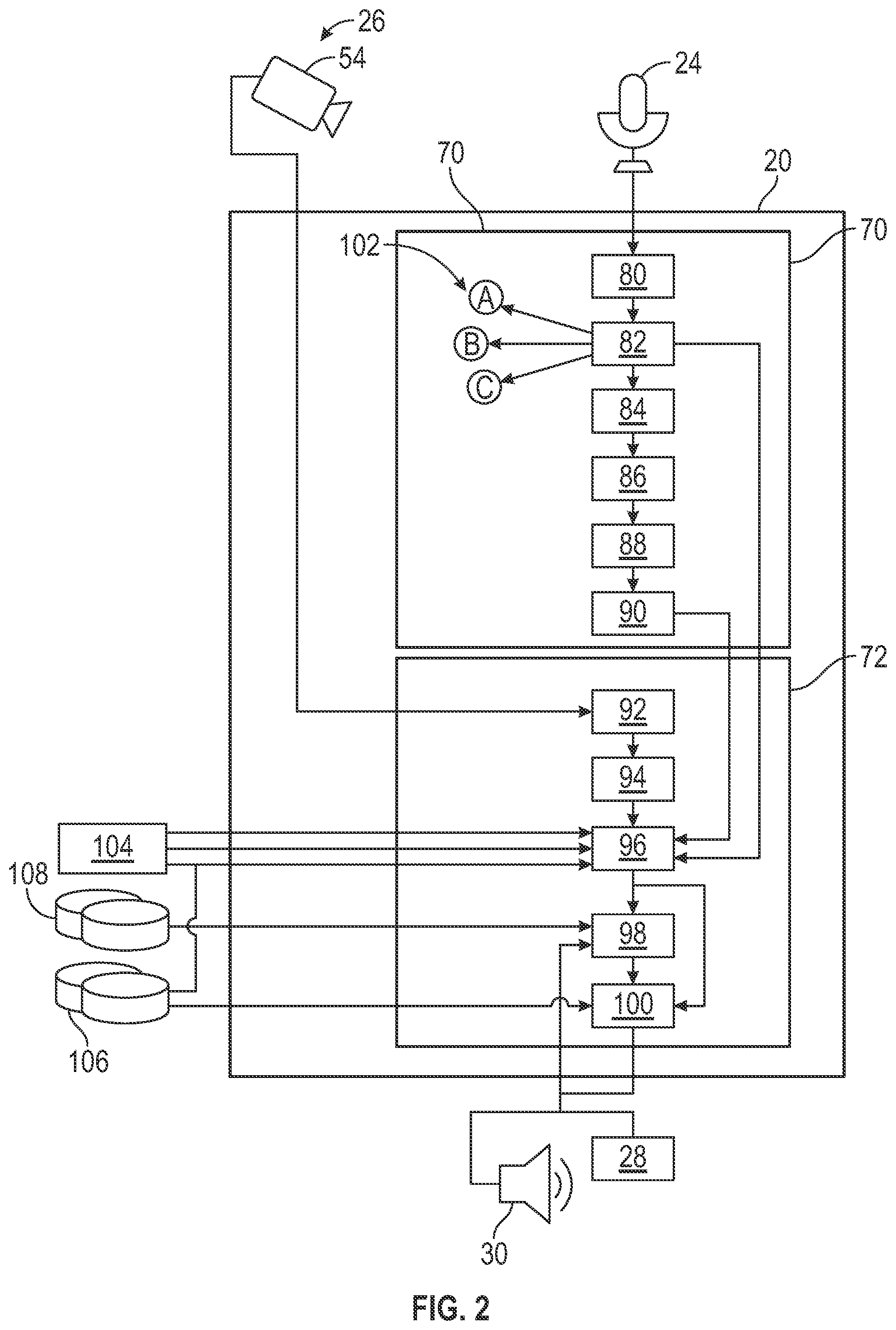 Patent US12567406 Figure 2 – Voice recognition system based on an intended action of an occupant