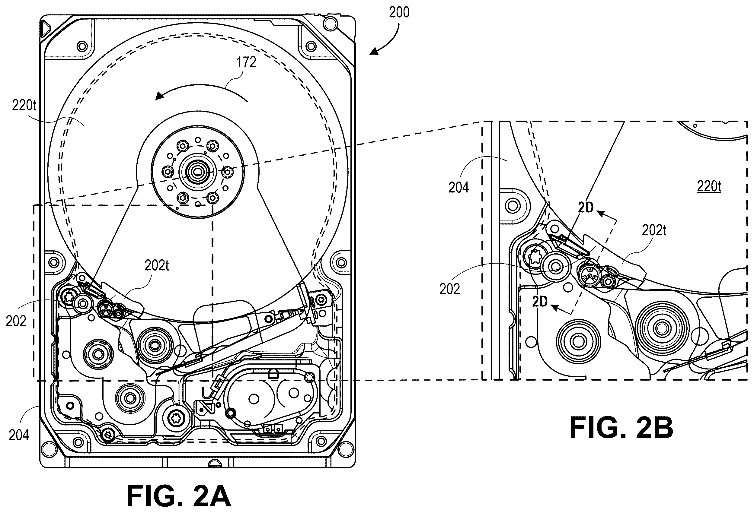 Patent US12567447 Figure 2 – Hard disk drive spoiler with top disk flow mitigation