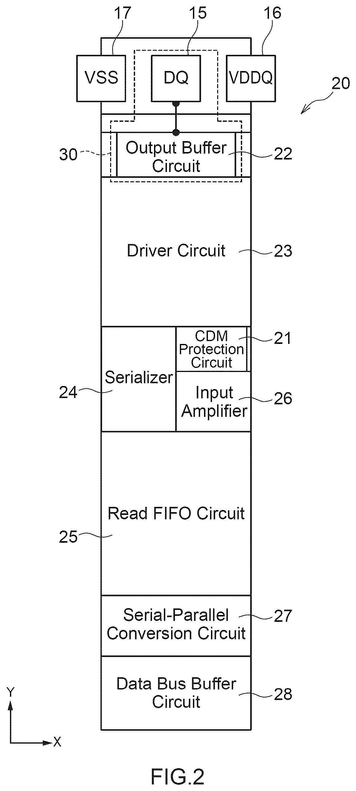 Patent US12567449 Figure 2 – Semiconductor device having output buffer