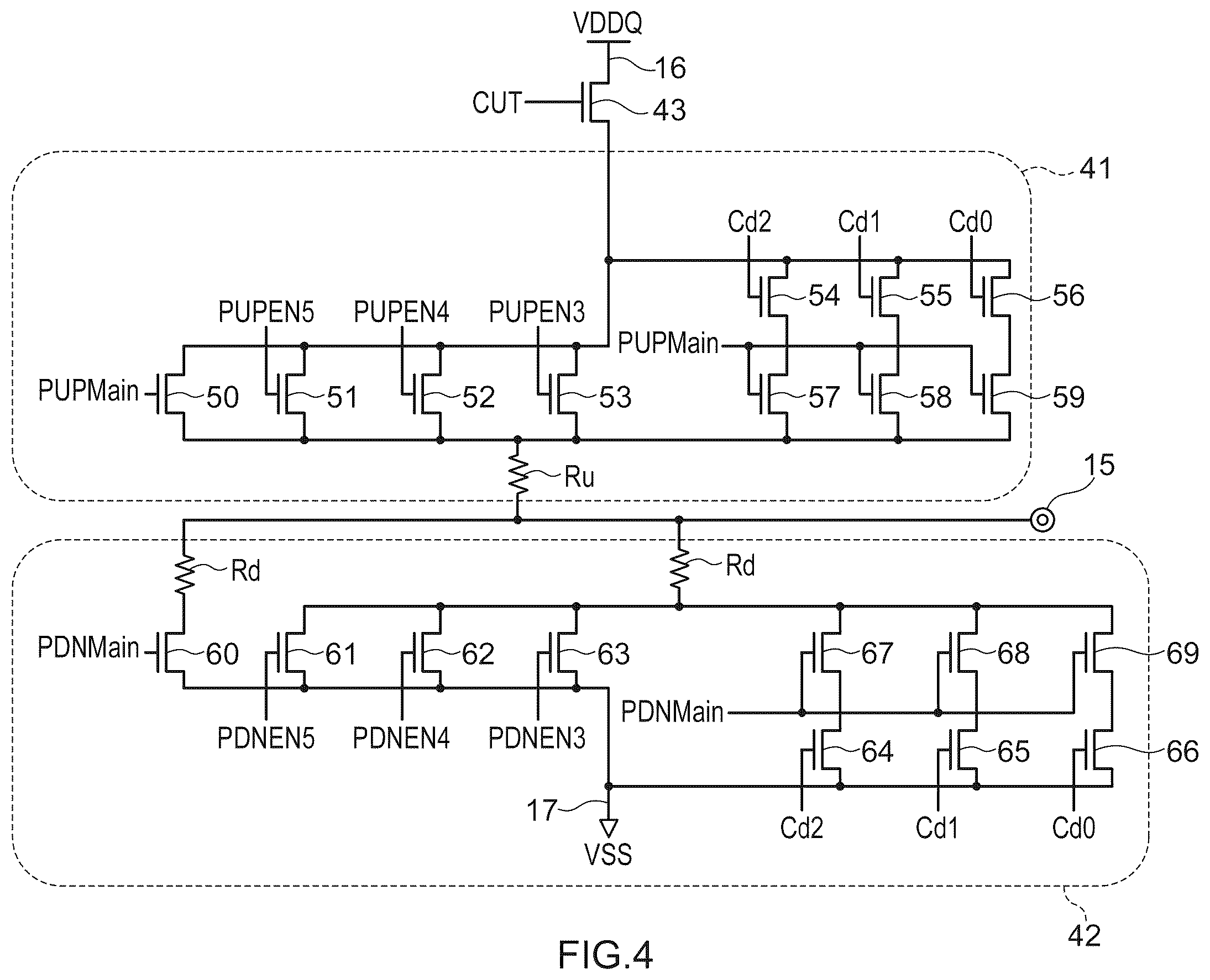 Patent US12567449 Figure 4 – Semiconductor device having output buffer