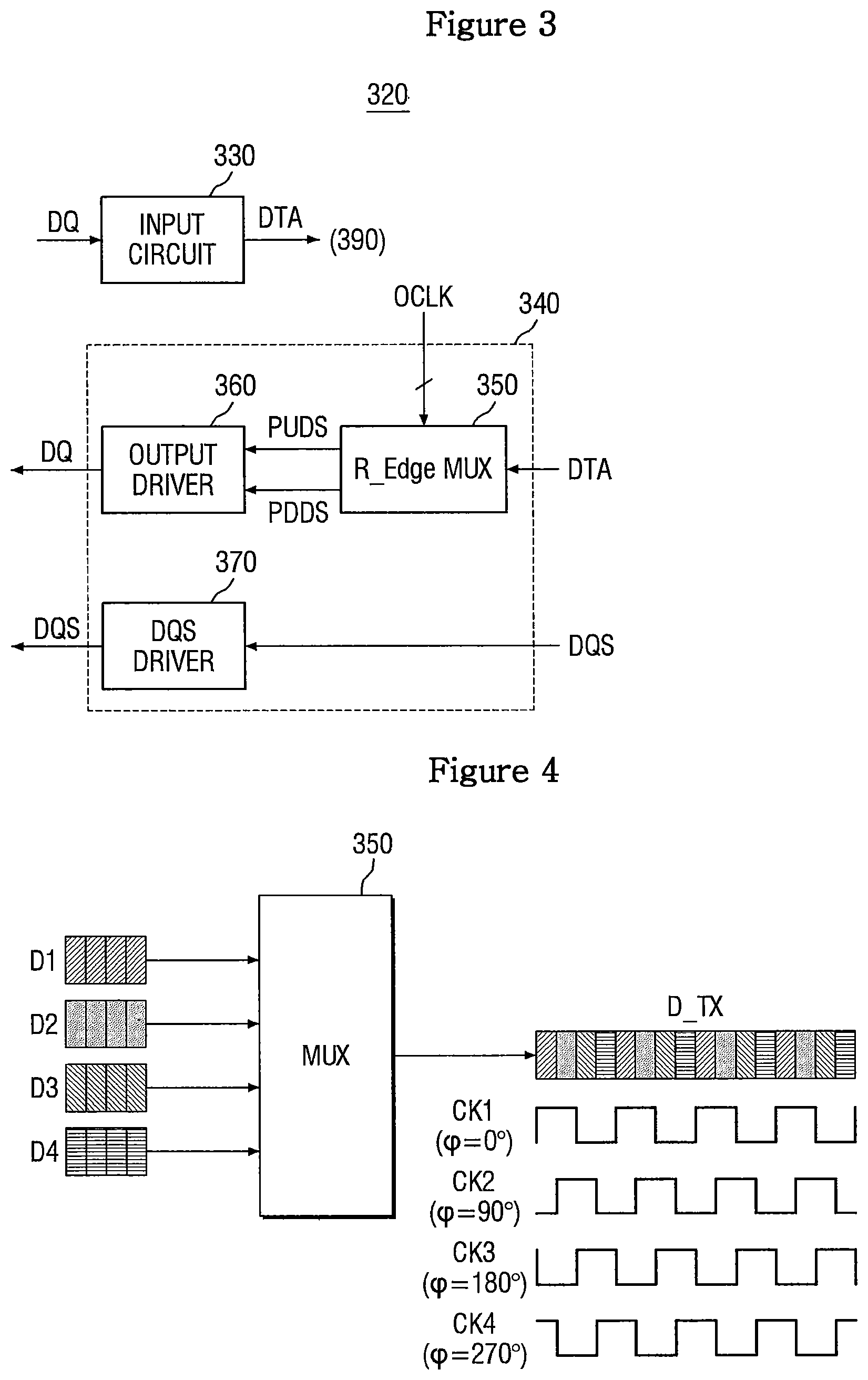 Patent US12567456 Figure 3 – Semiconductor memory with dual quadrature corrected duty cycle clock outputs