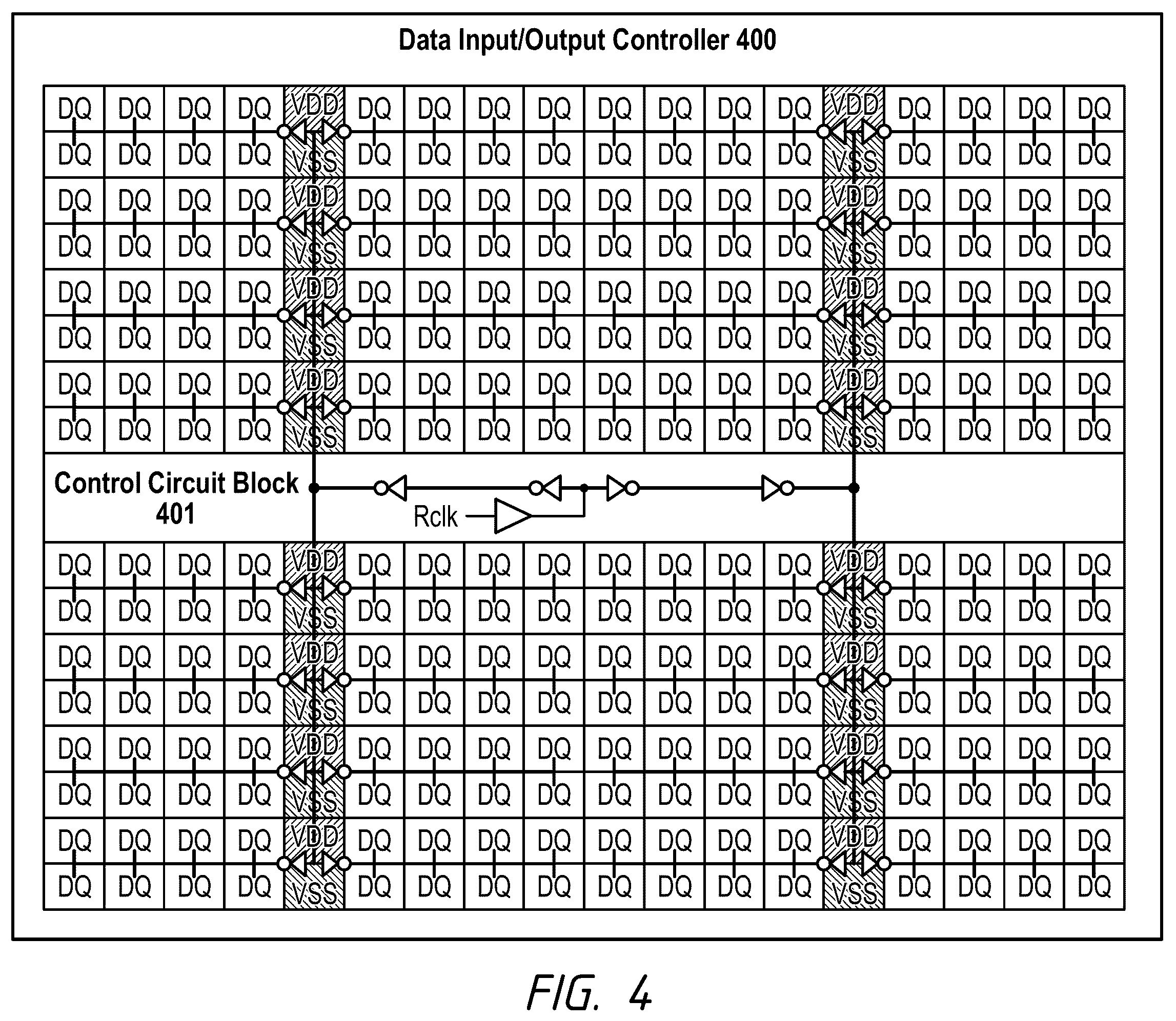 Patent US12567459 Figure 4 – Apparatus for TSV data output control in multiple core dies