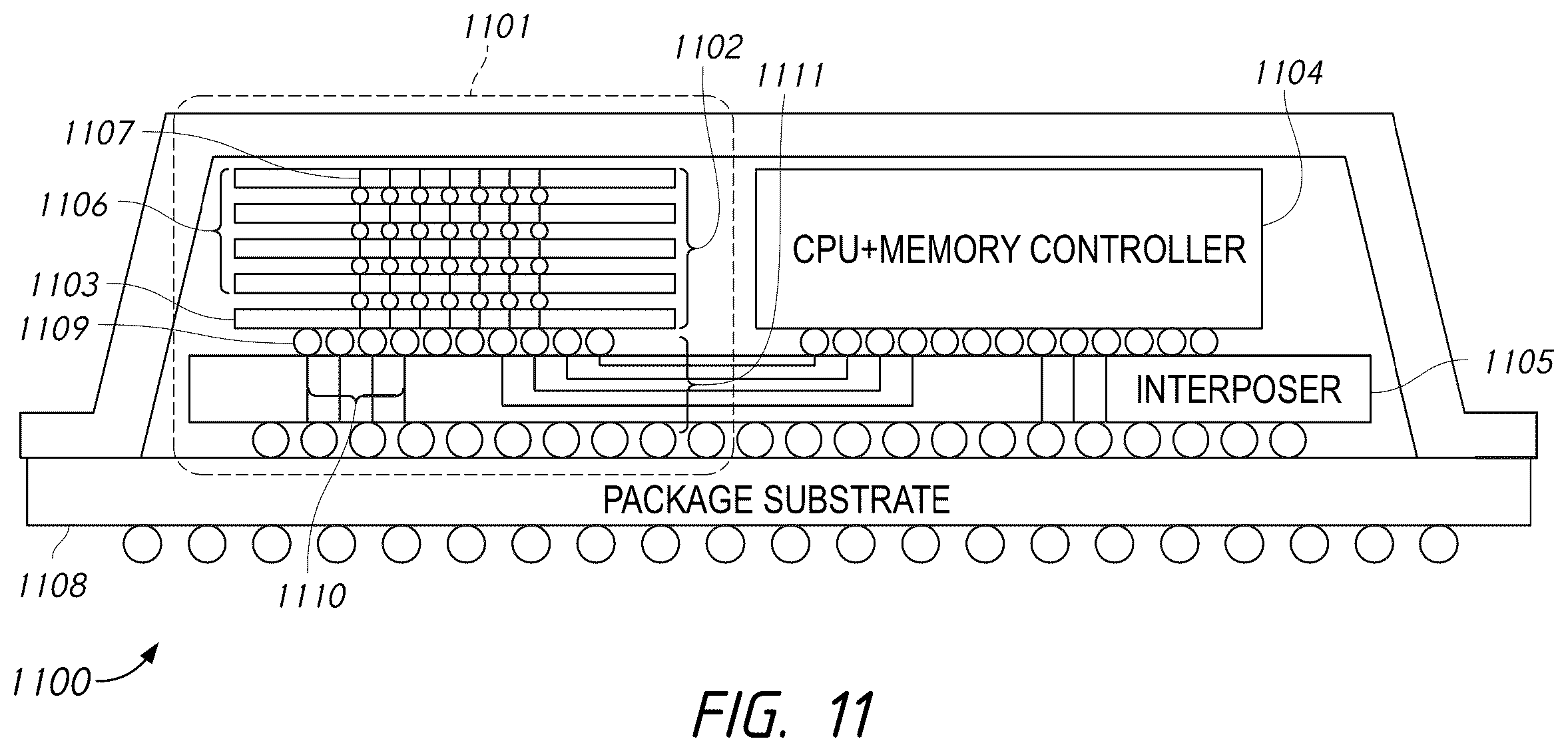 Patent US12567459 Figure 11 – Apparatus for TSV data output control in multiple core dies