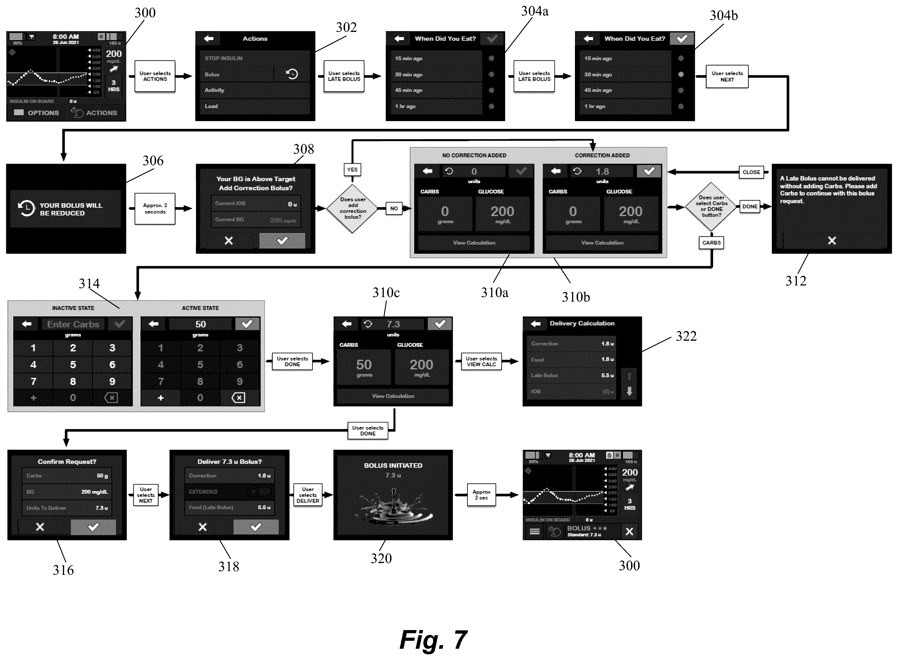 Patent US12567493 Figure 8 – Systems and methods for delayed meal boluses in automated insulin delivery
