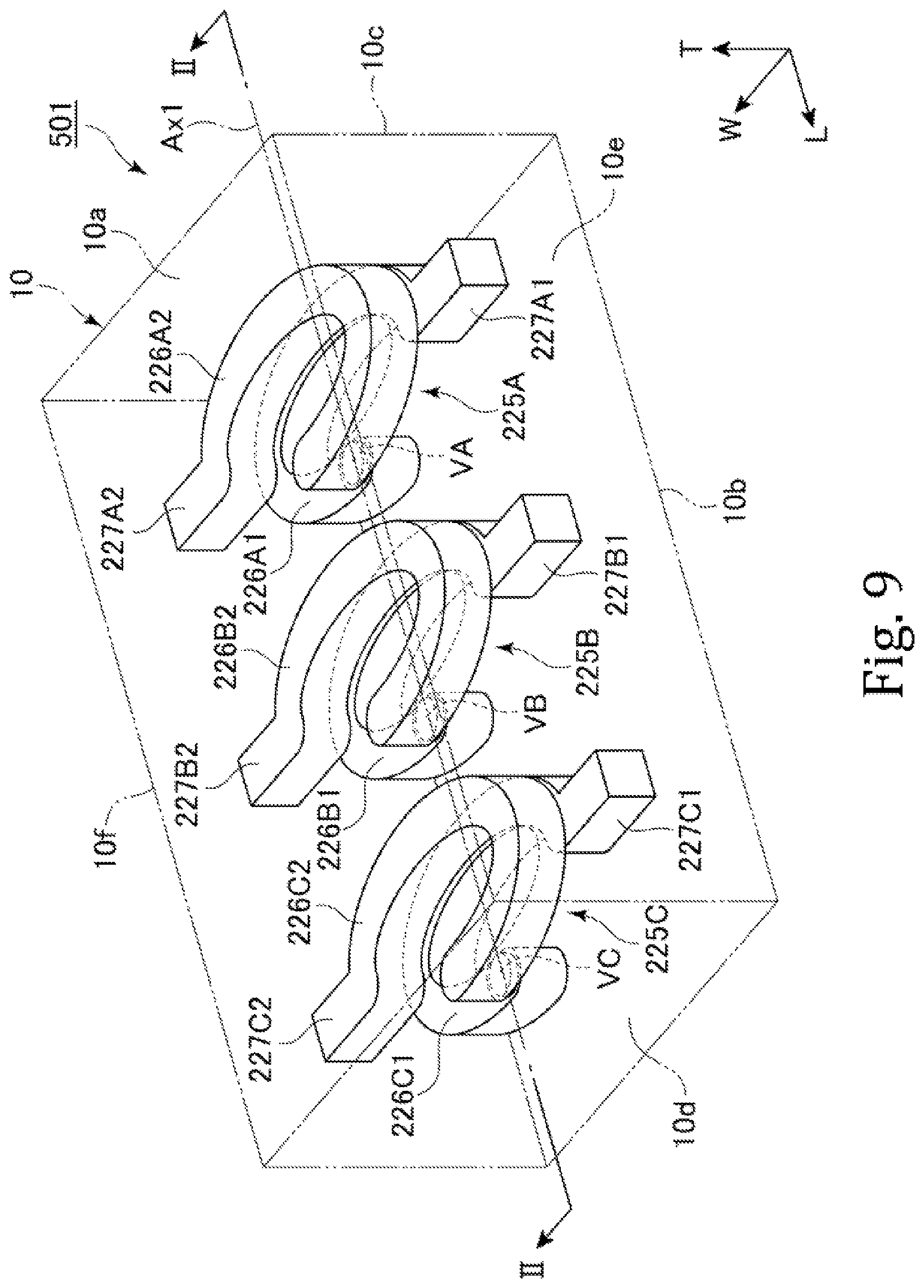 Patent US12567534 Figure 9 – Inductor array