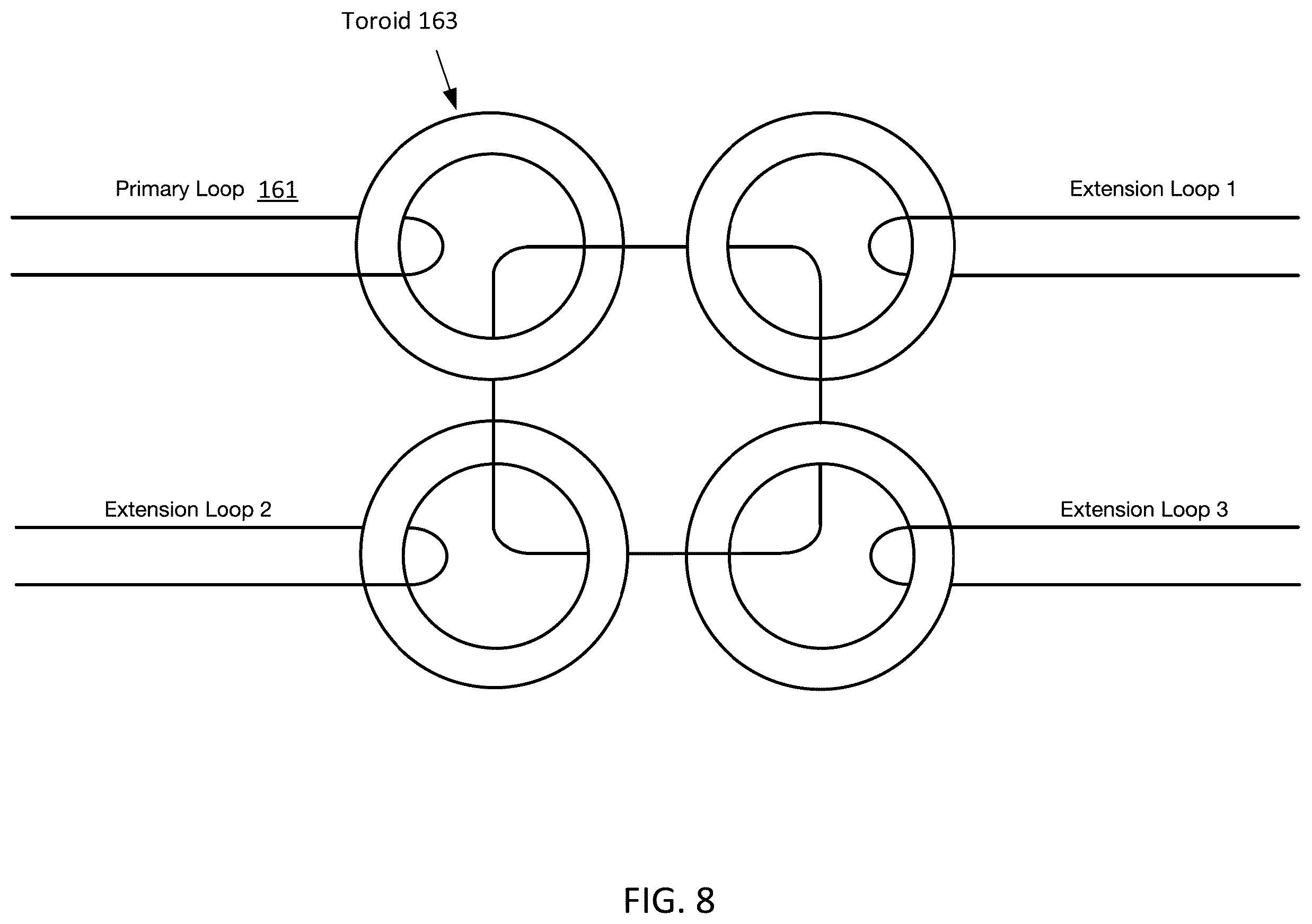 Patent US12567537 Figure 8 – Inductive power and communications bus