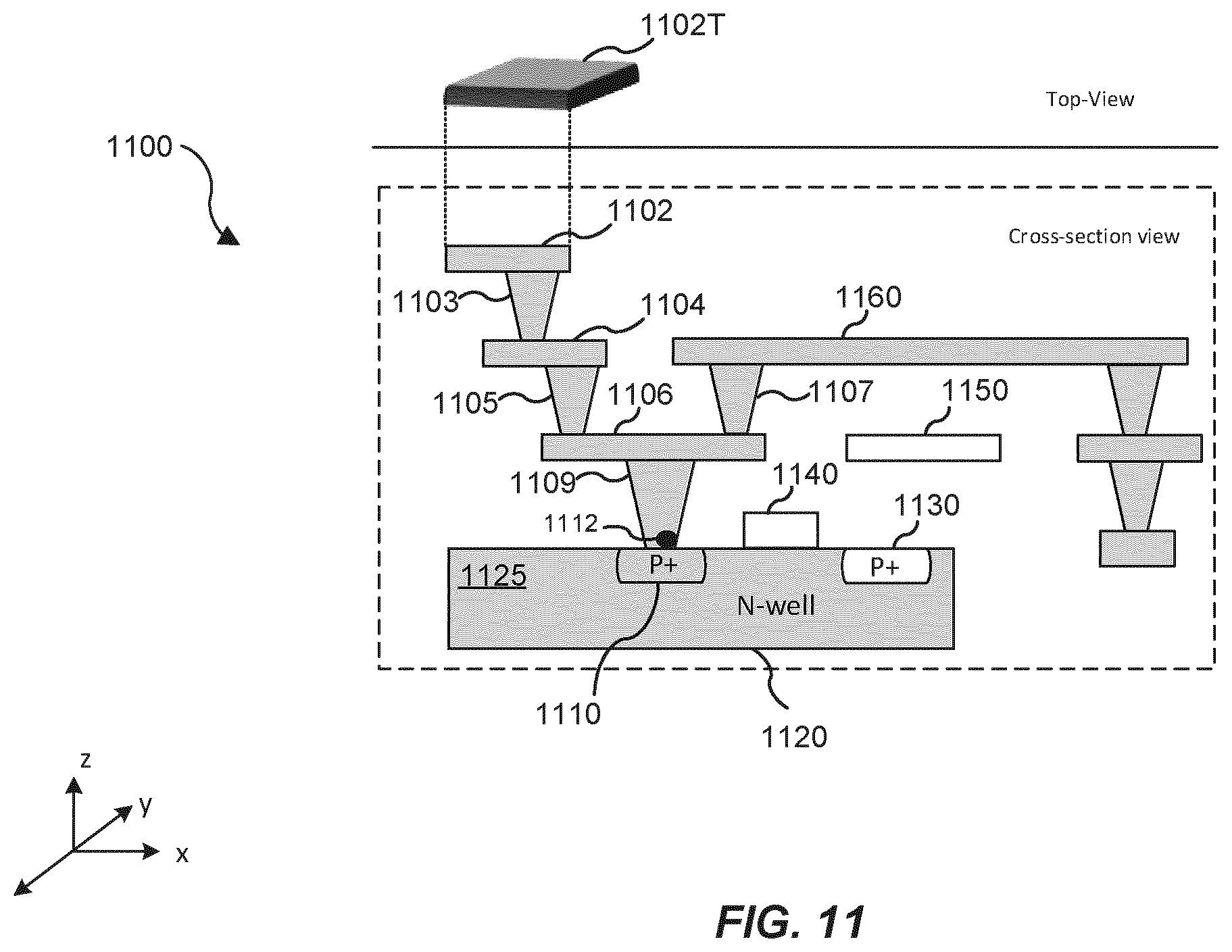 Patent US12567558 Figure 11 – Systems and methods for pulsed voltage contrast detection and capture of charging dynamics