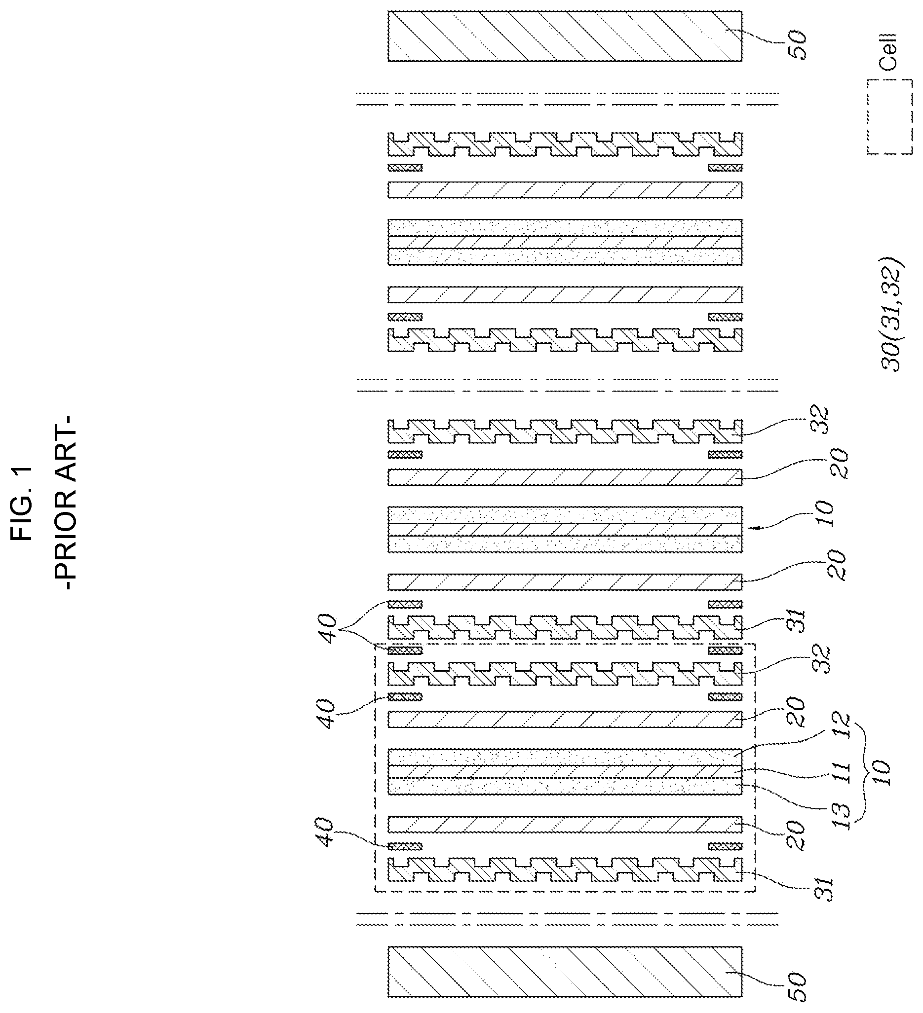Patent US12567593 Figure 1 – Separator assembly for fuel cell and fuel cell stack including same