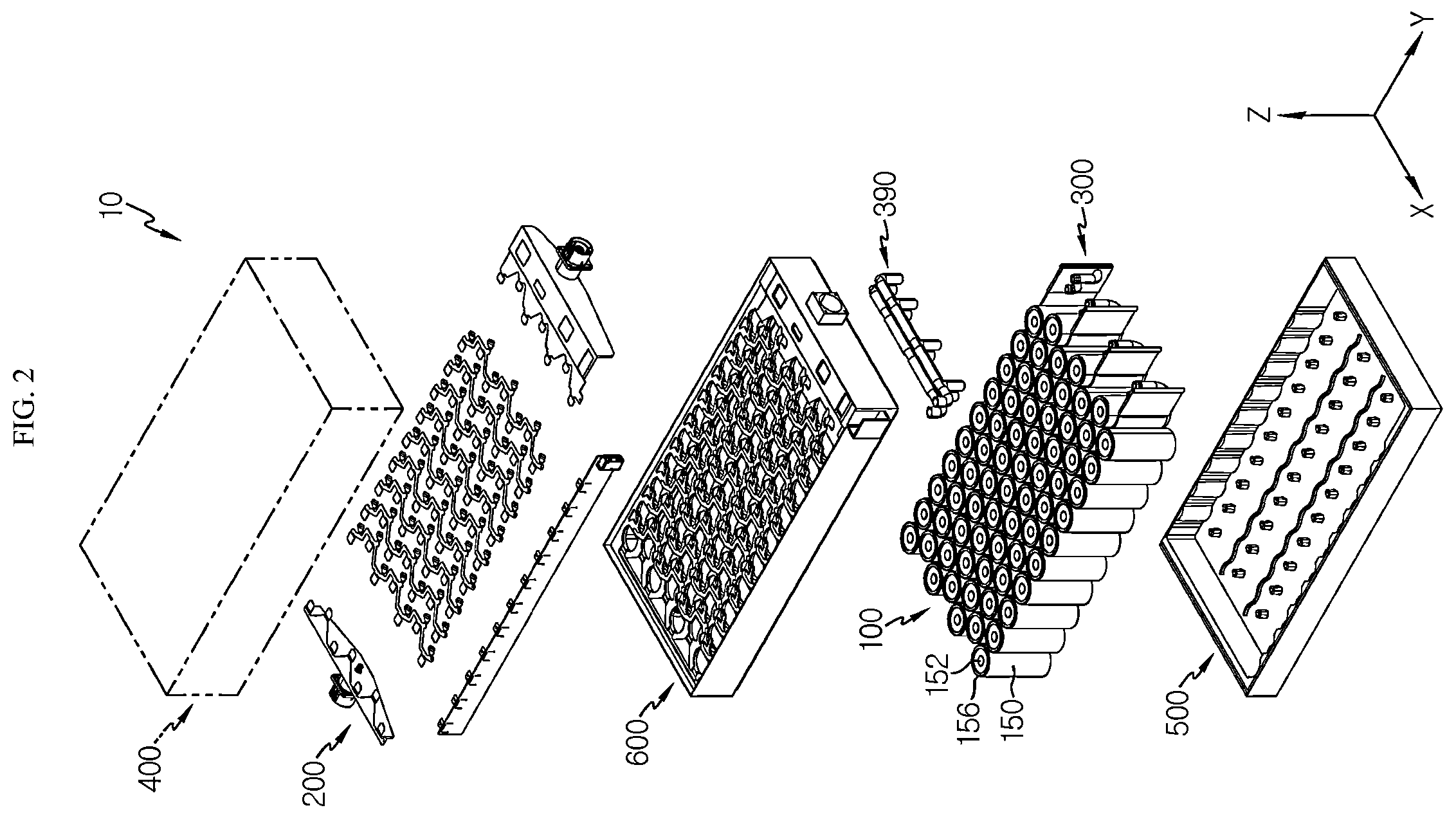 Patent US12567618 Figure 2 – Battery pack and vehicle including same