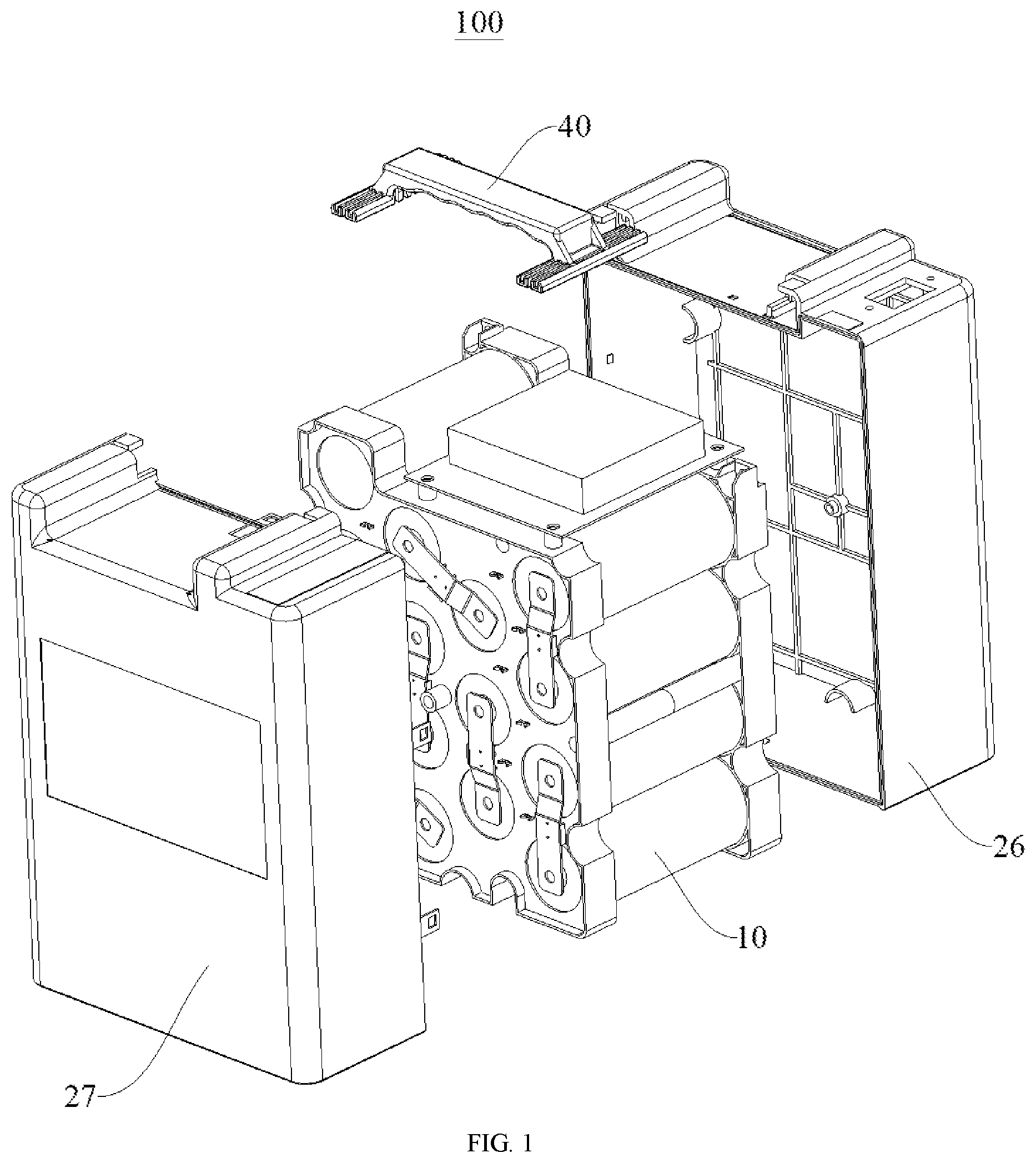 Patent US12567637 Figure 1 – Battery pack and electrical consumer