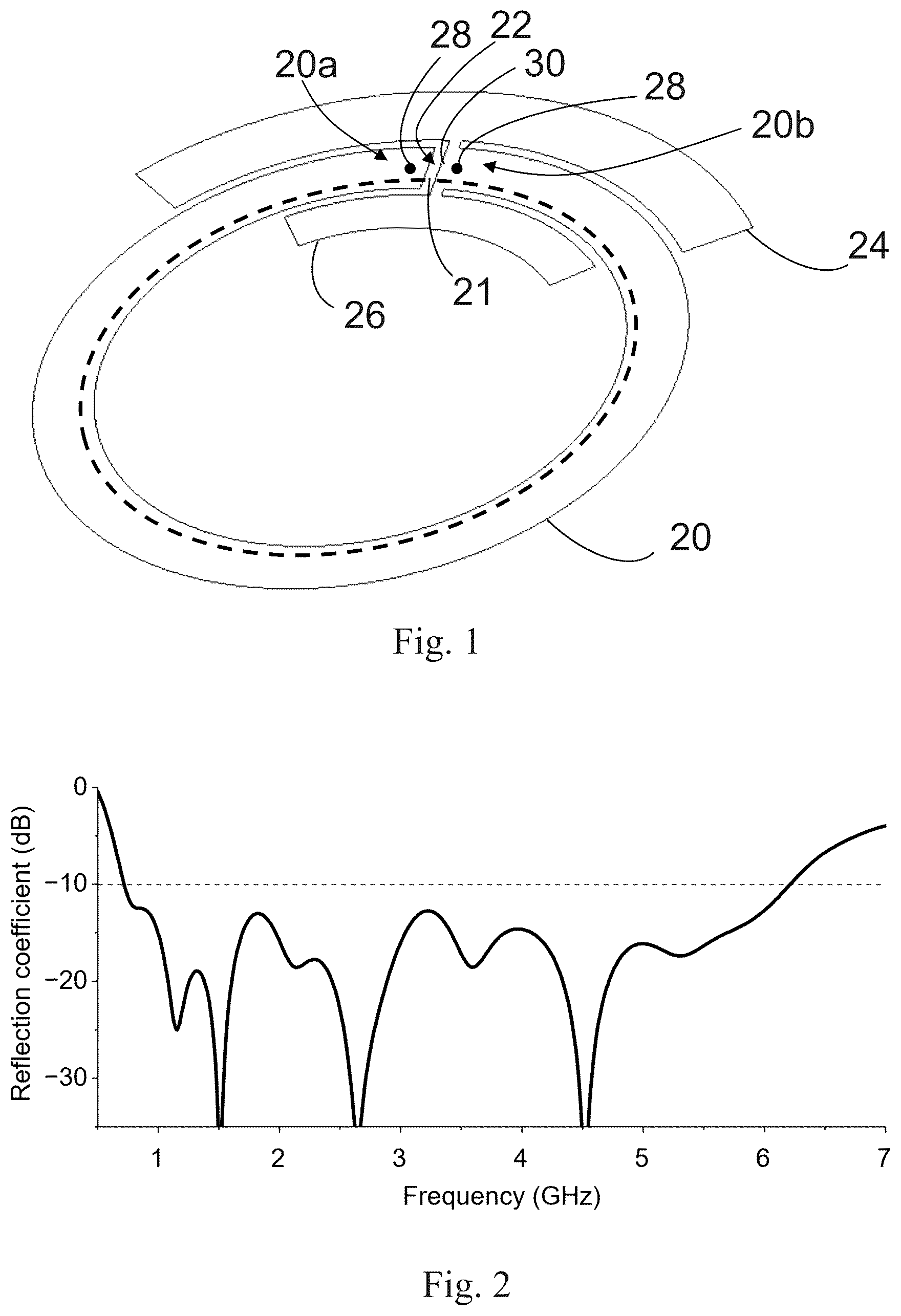 Patent US12567668 Figure 1 – Ultra-broadband loop antenna for wireless communication and energy transceiver