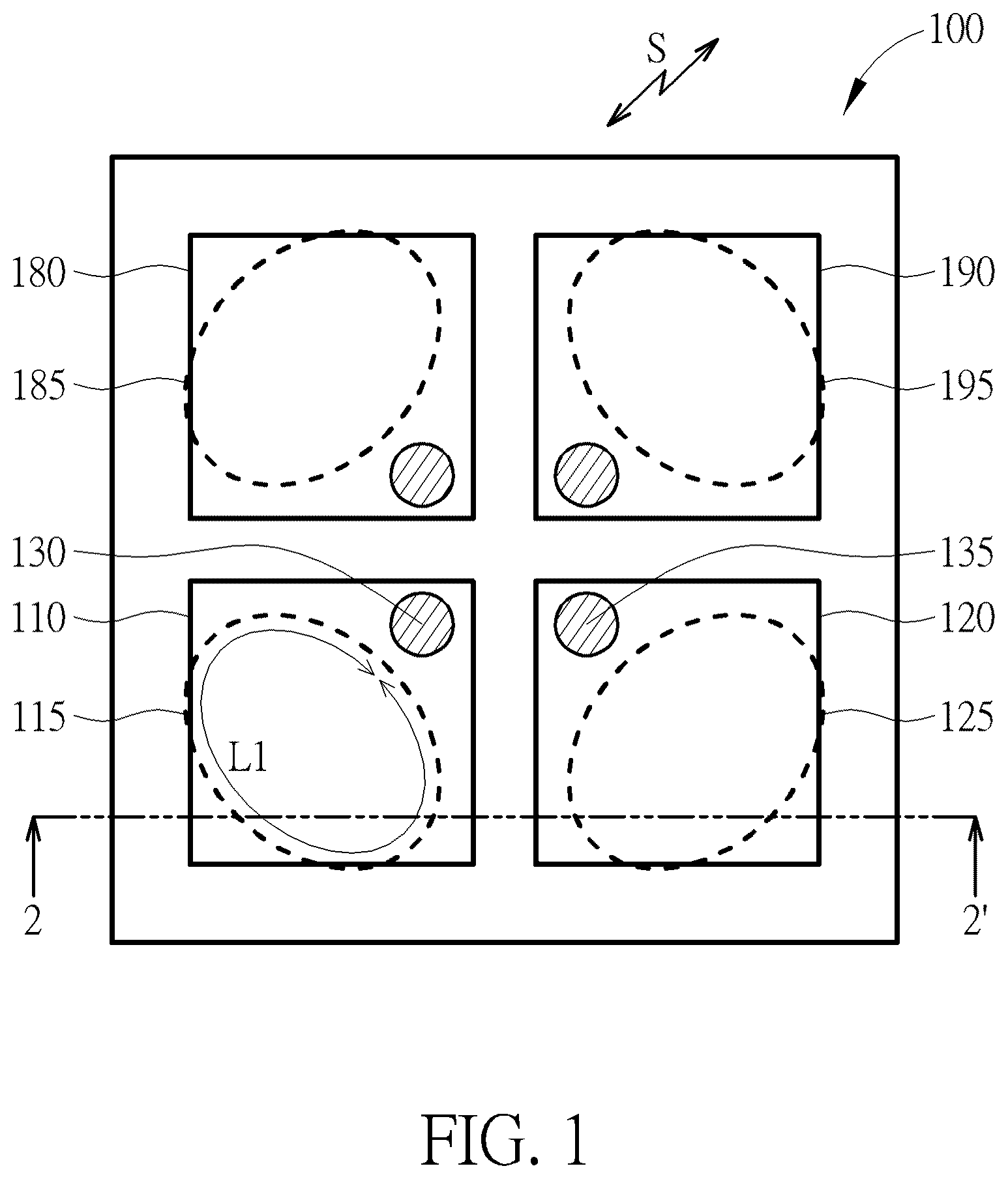 Patent US12567670 Figure 1 – Antenna including conductive plates and conductive loops and capable of reducing spurious emissions