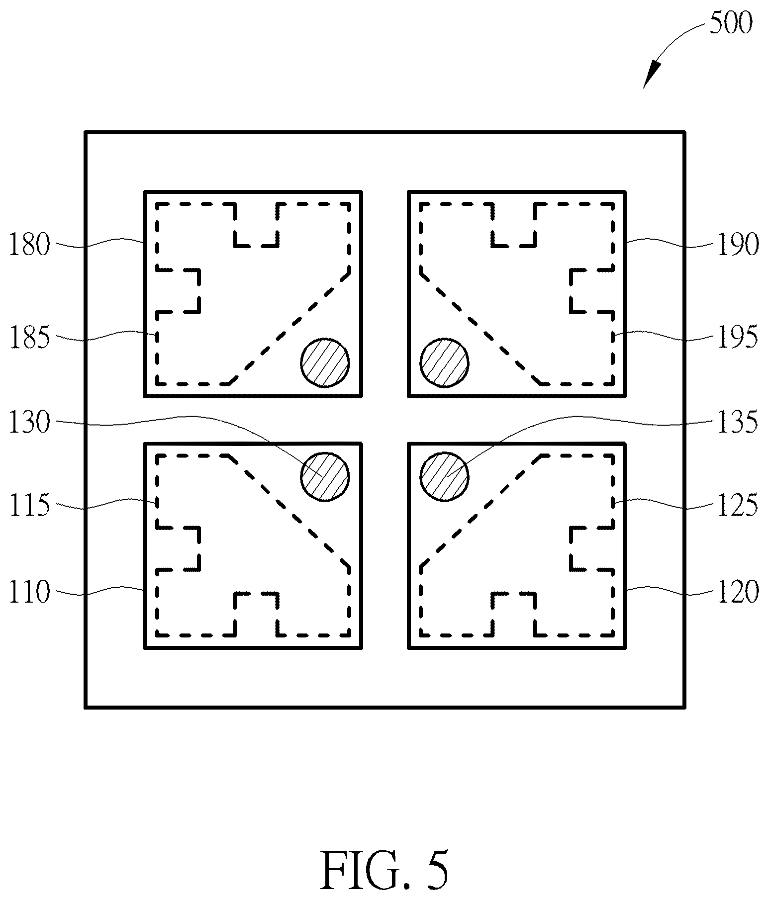 Patent US12567670 Figure 5 – Antenna including conductive plates and conductive loops and capable of reducing spurious emissions