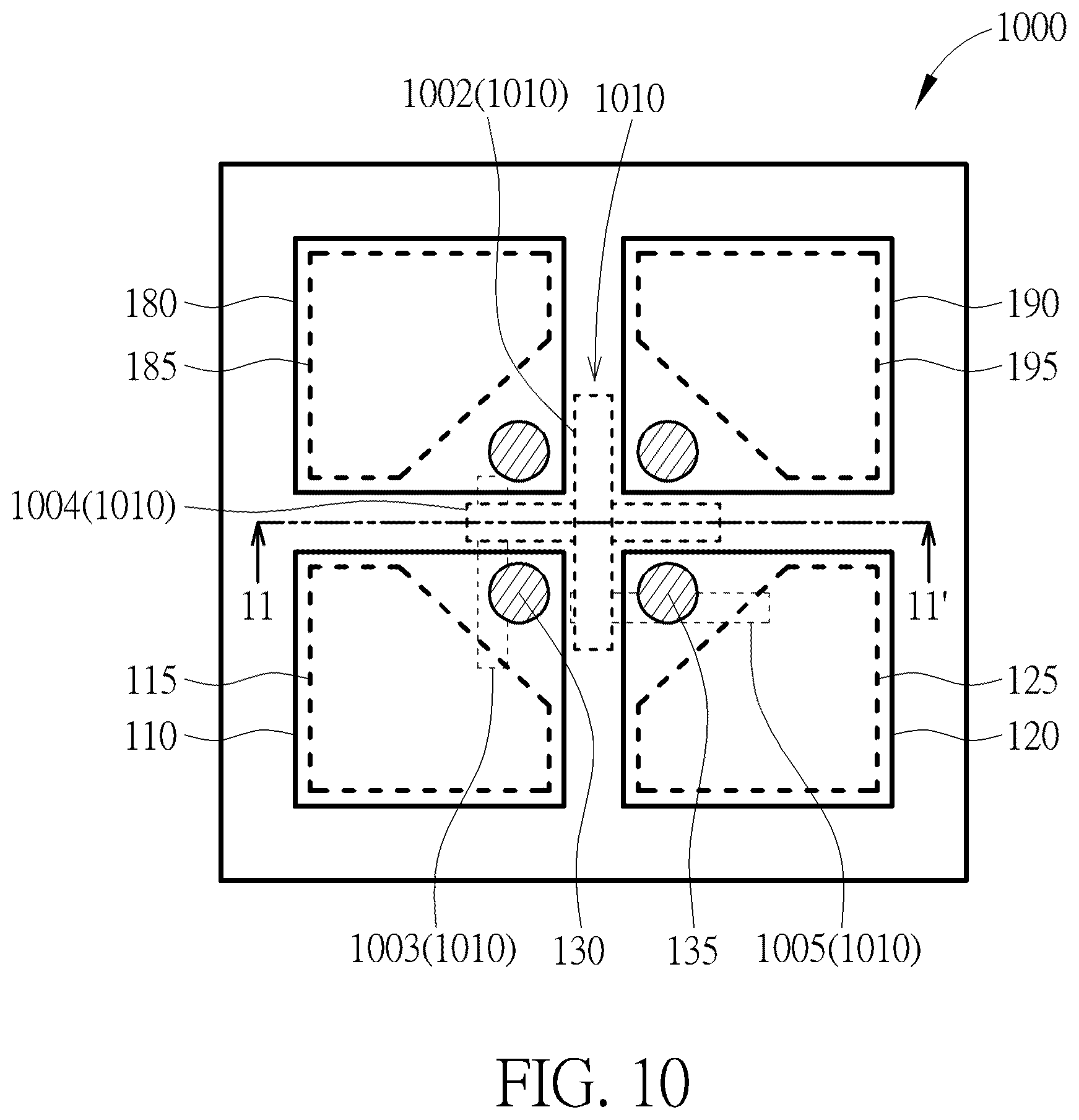 Patent US12567670 Figure 10 – Antenna including conductive plates and conductive loops and capable of reducing spurious emissions