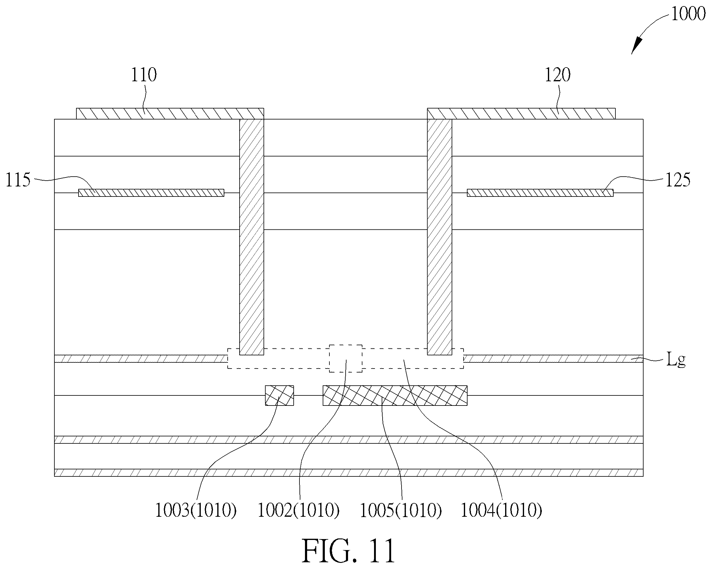 Patent US12567670 Figure 11 – Antenna including conductive plates and conductive loops and capable of reducing spurious emissions