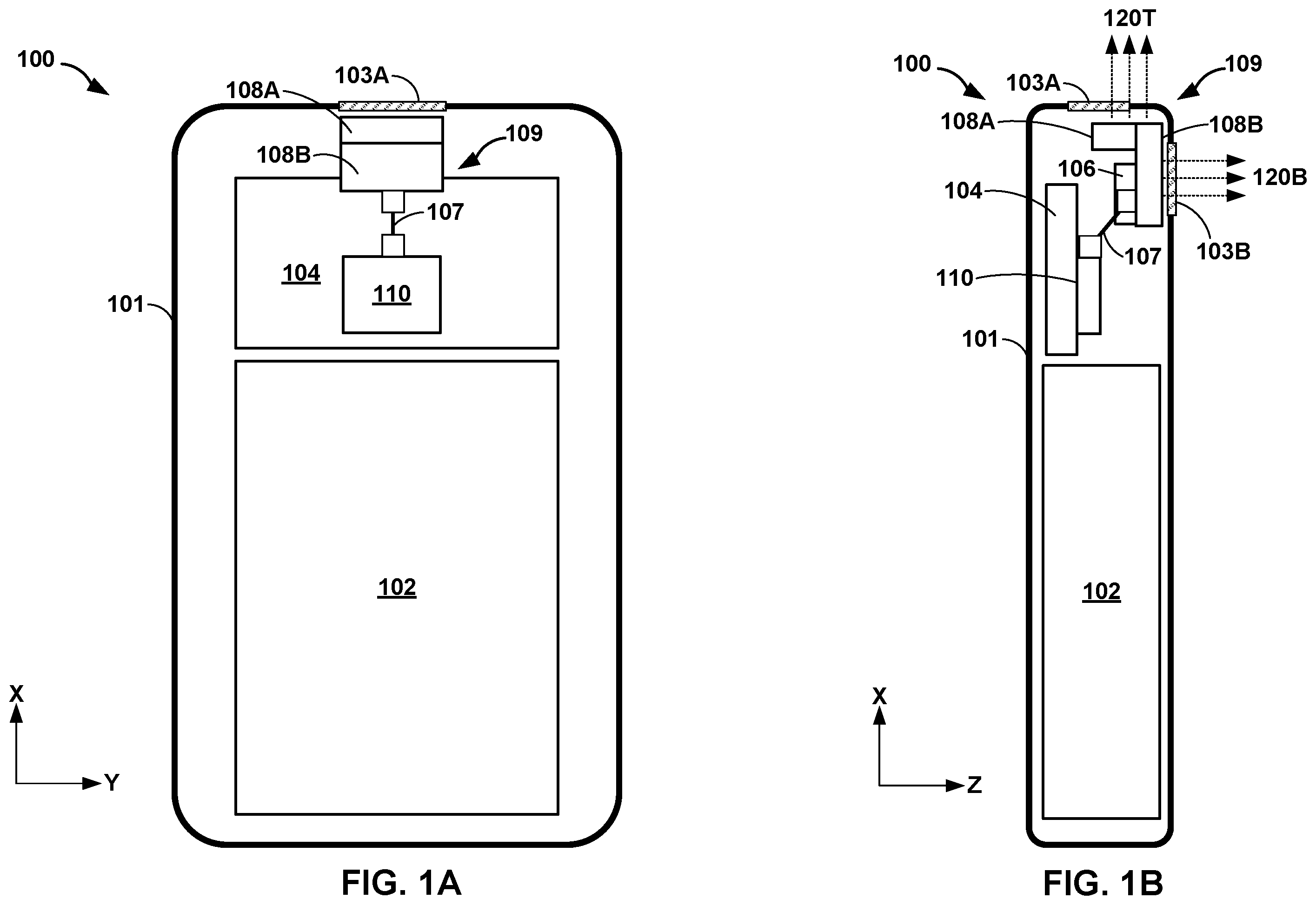 Patent US12567671 Figure 1 – Angled meshed patch antenna array
