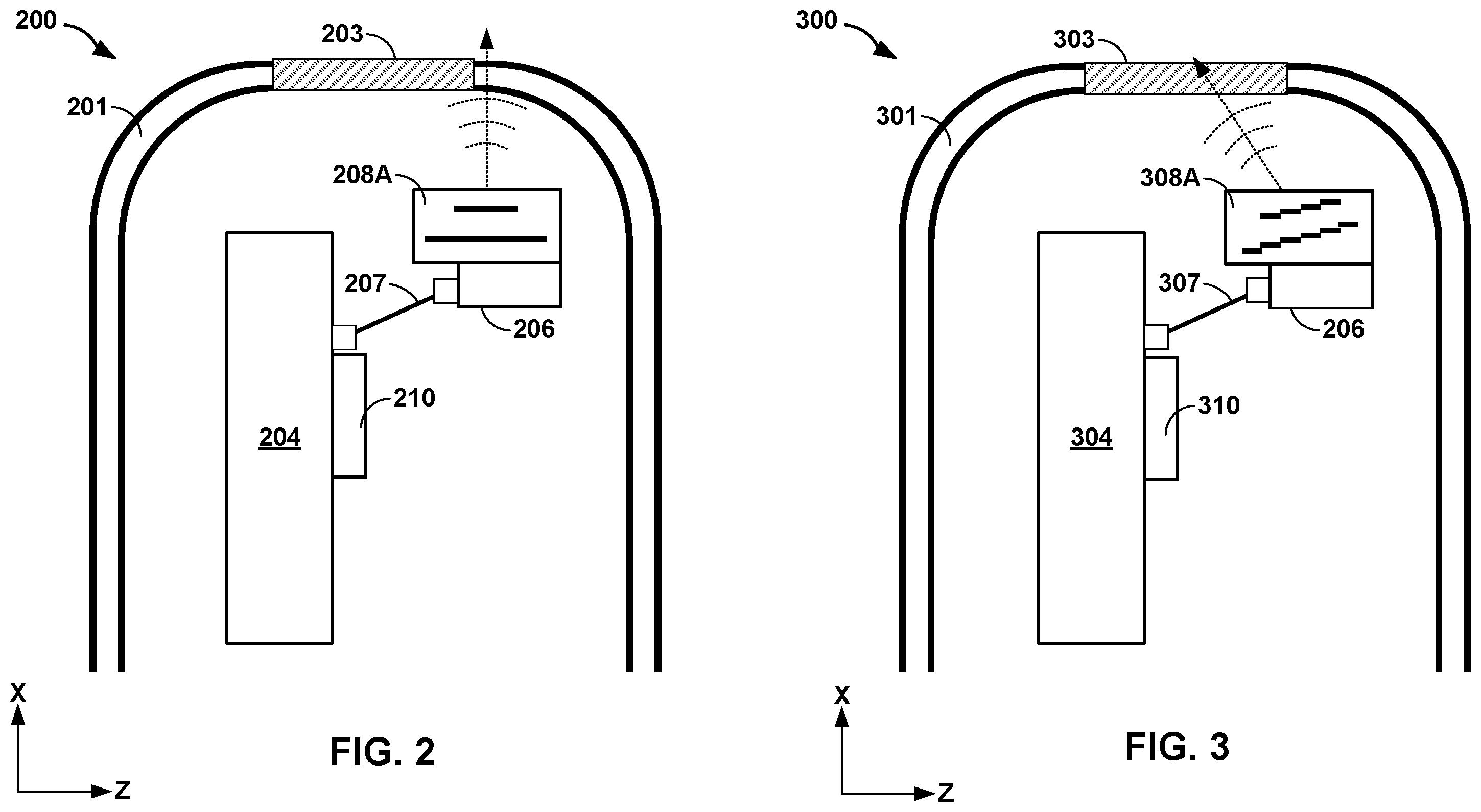 Patent US12567671 Figure 2 – Angled meshed patch antenna array