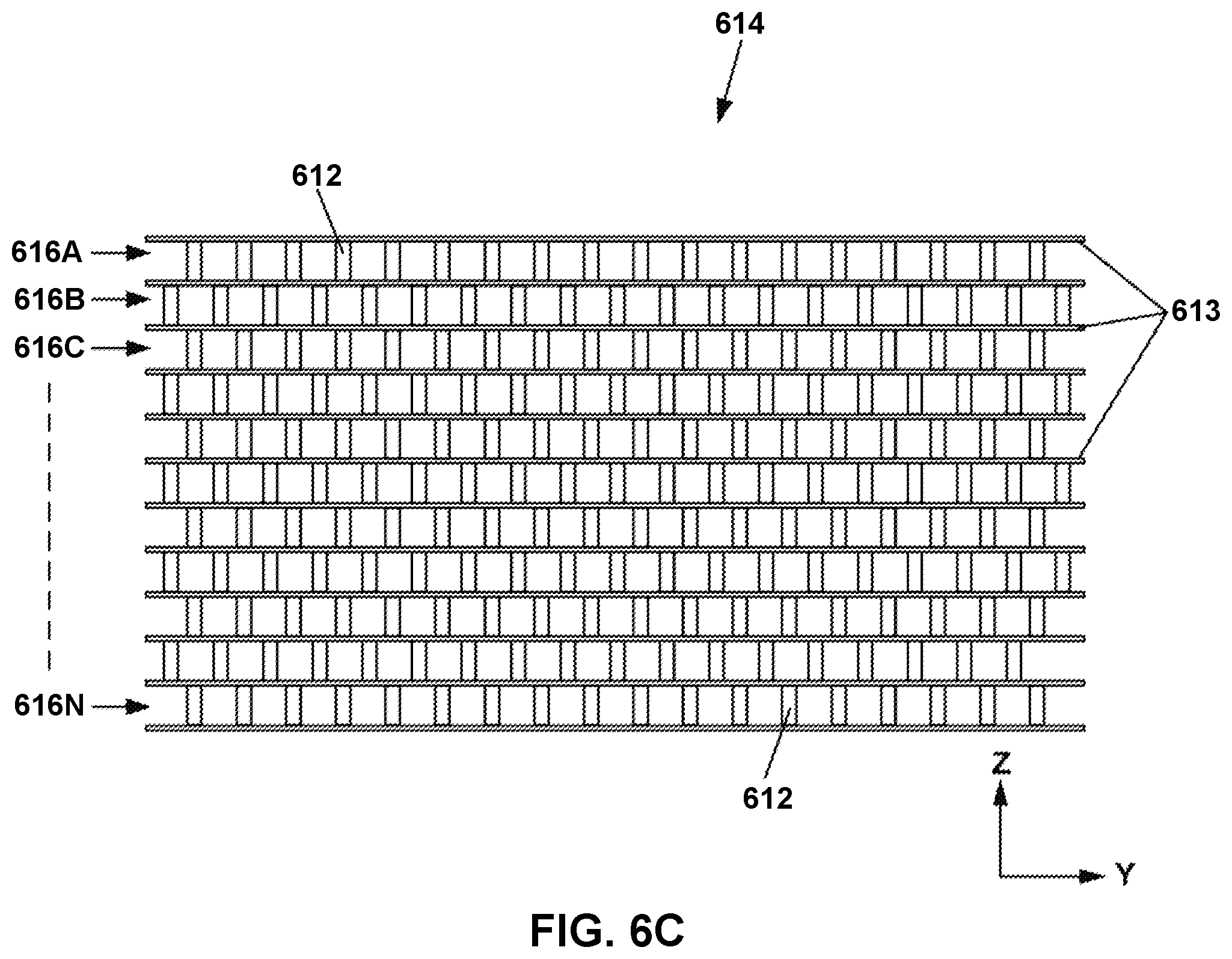 Patent US12567671 Figure 7 – Angled meshed patch antenna array
