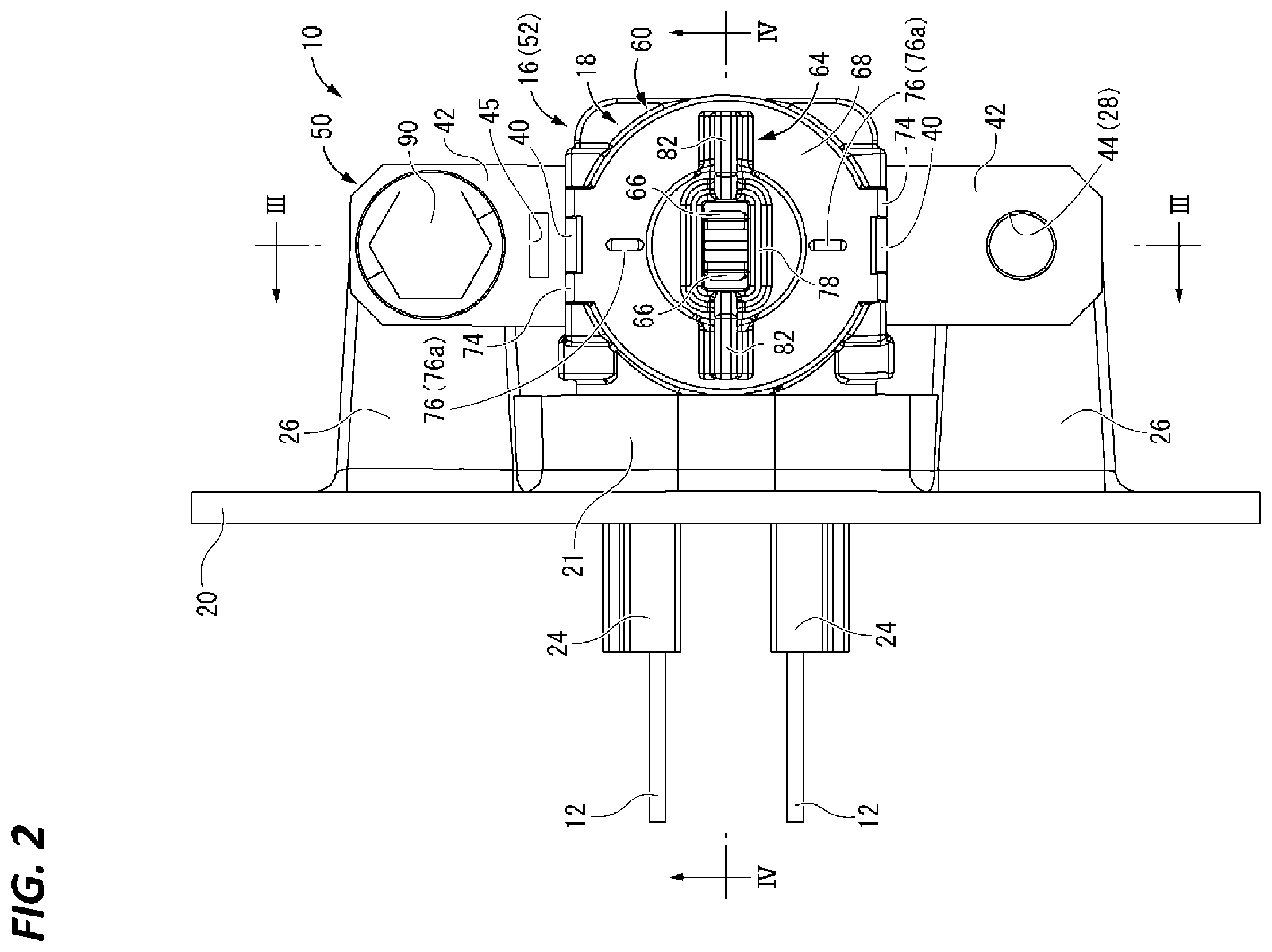 Patent US12567692 Figure 2 – Connector with contact pressure applying component