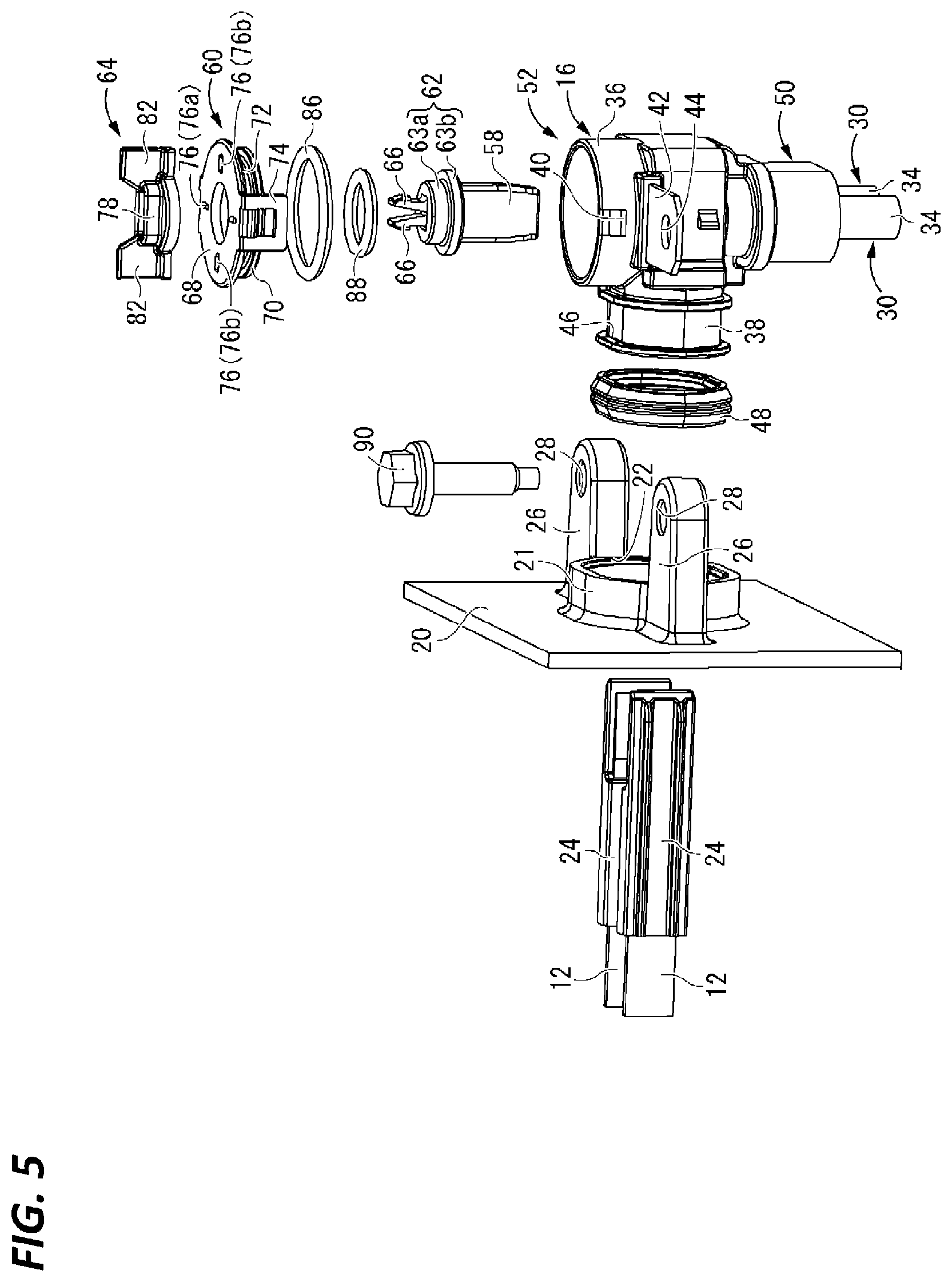 Patent US12567692 Figure 5 – Connector with contact pressure applying component
