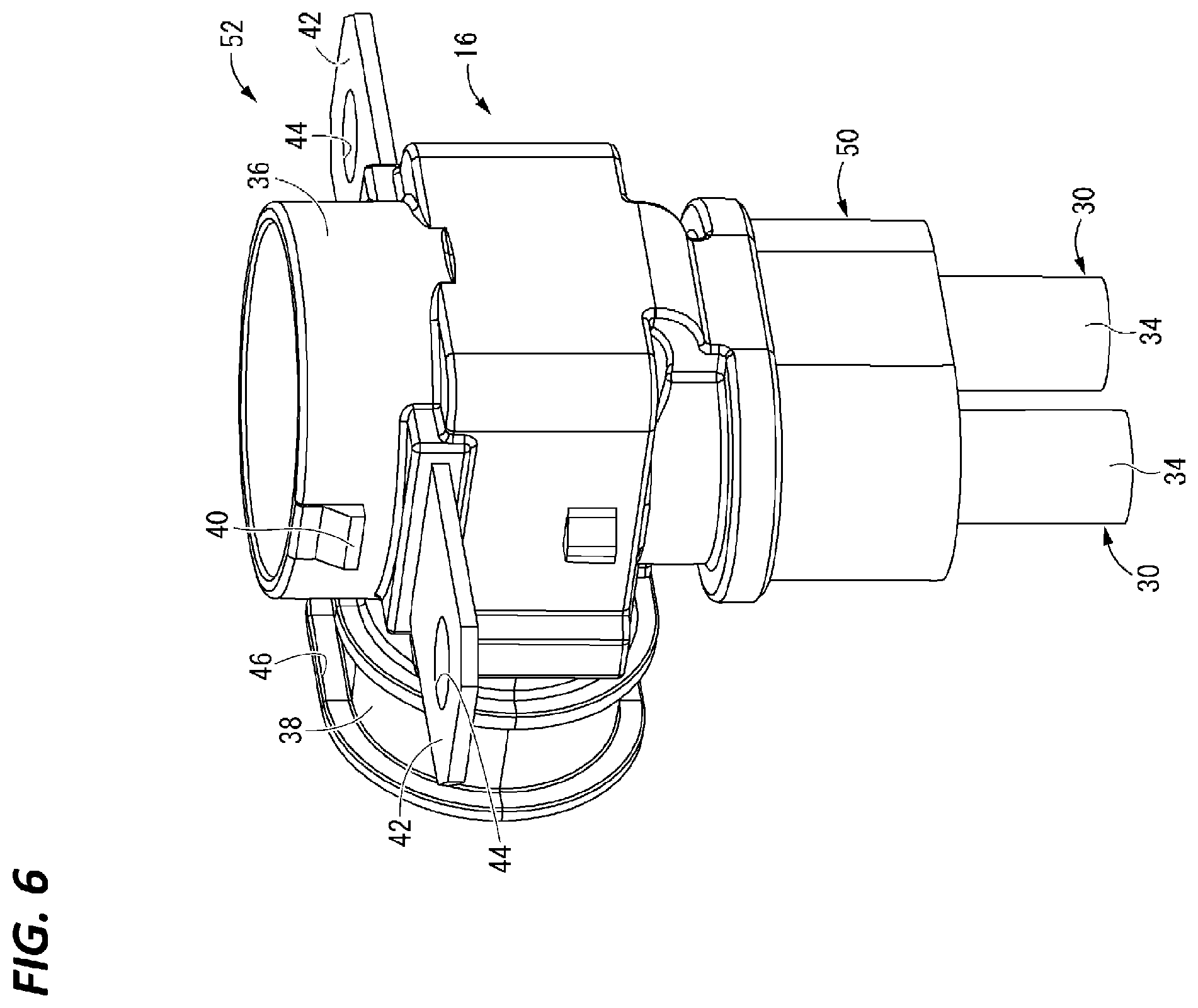 Patent US12567692 Figure 6 – Connector with contact pressure applying component