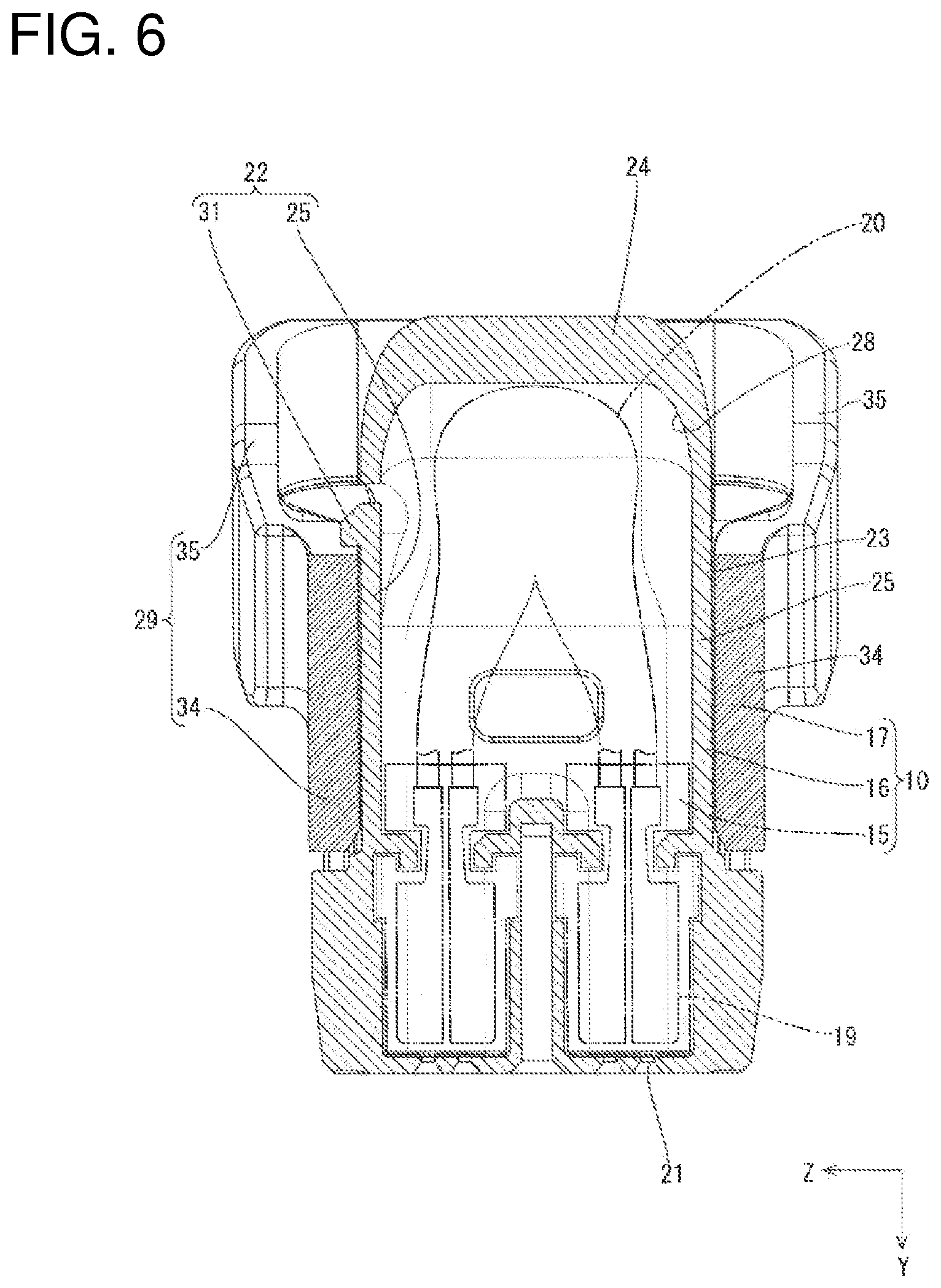 Patent US12567702 Figure 6 – Lever-type connector
