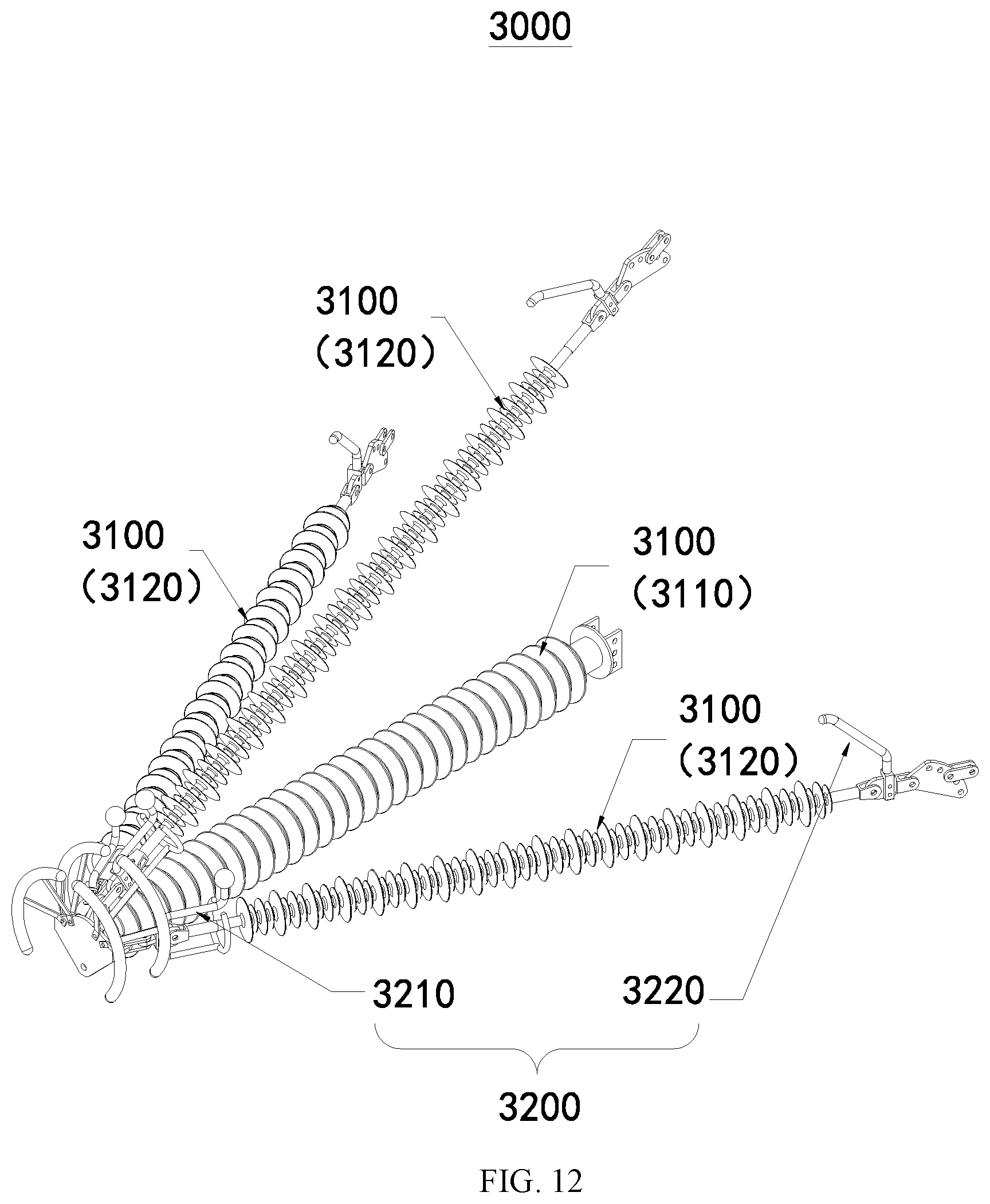 Patent US12567729 Figure 12 – Composite crossarm and power transmission tower