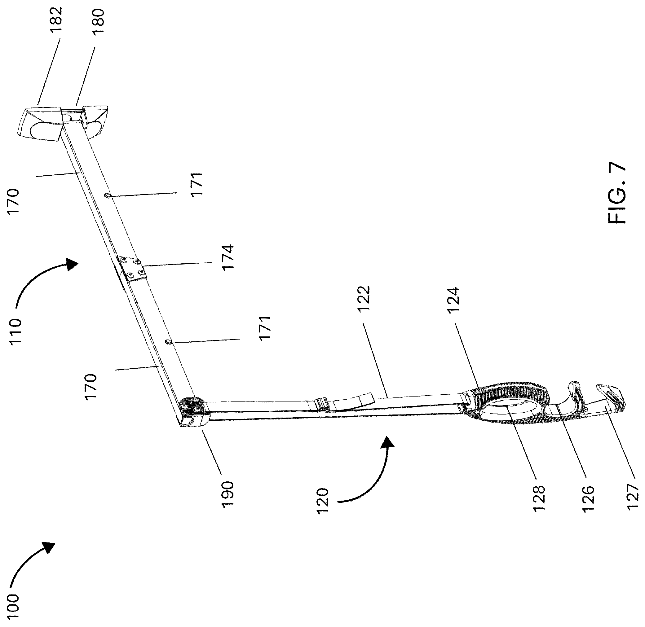 Patent US12567730 Figure 7 – Modular charging cable support arm