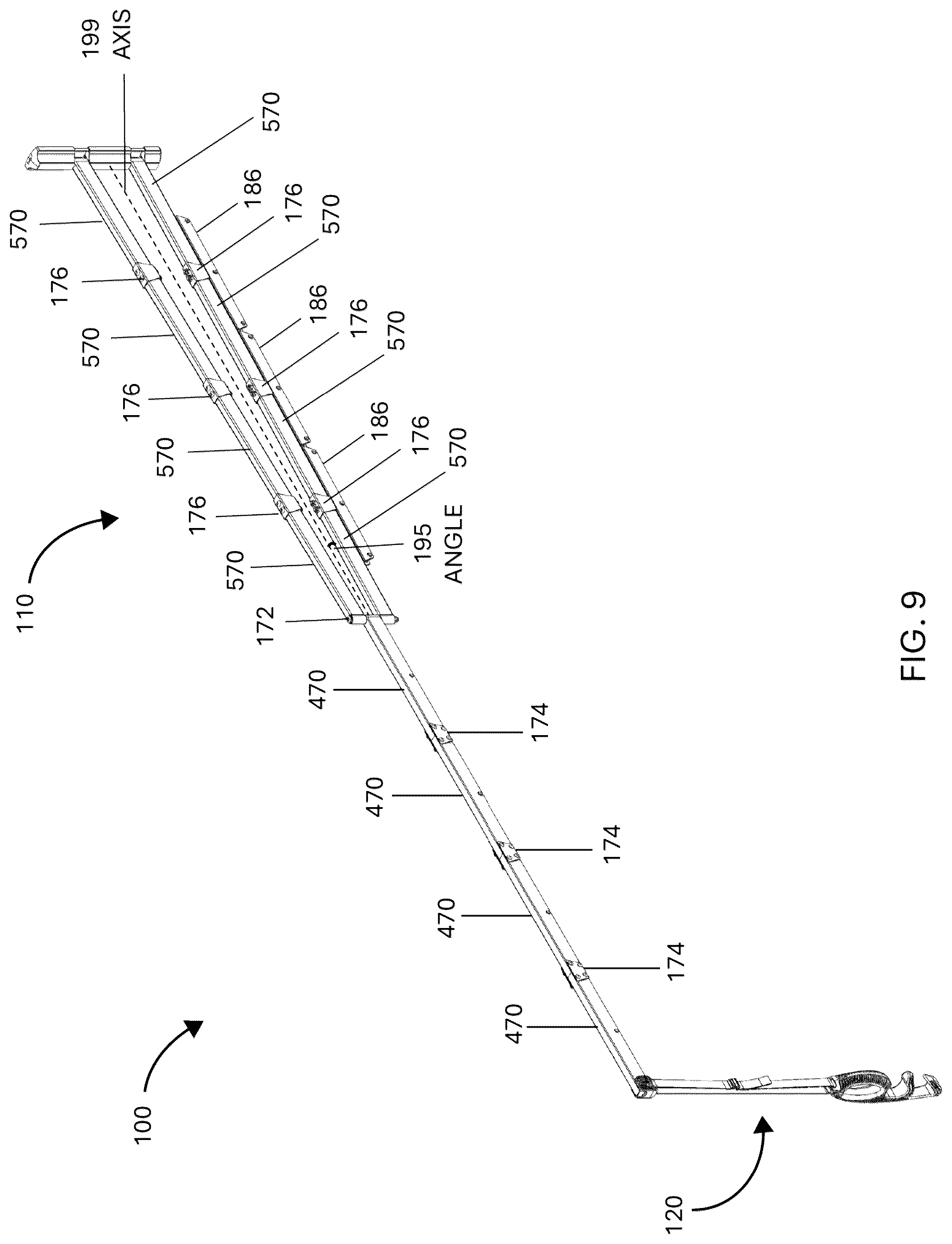 Patent US12567730 Figure 9 – Modular charging cable support arm
