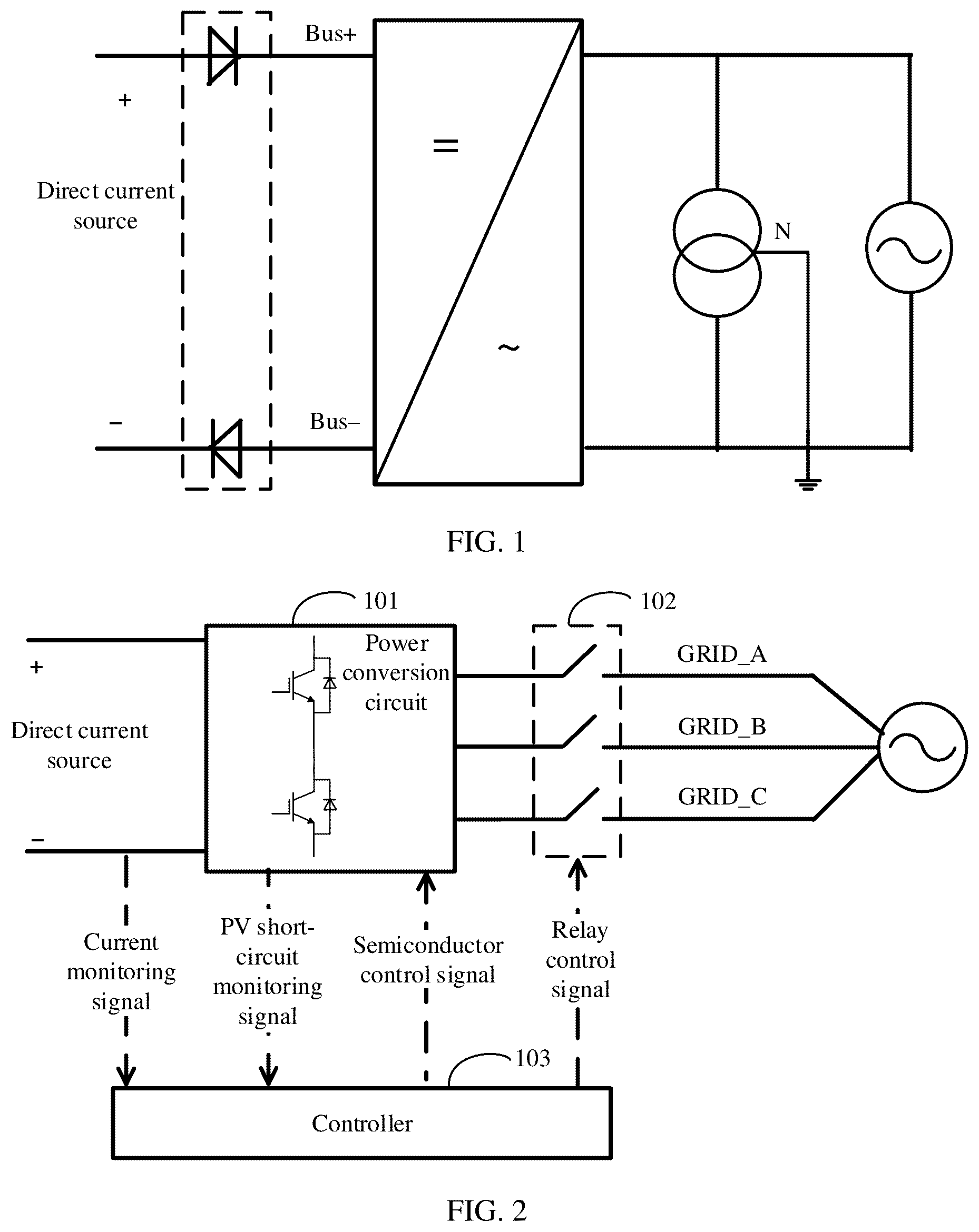 Patent US12567748 Figure 1 – Power converter and protection method for short circuit to ground on direct current side thereof