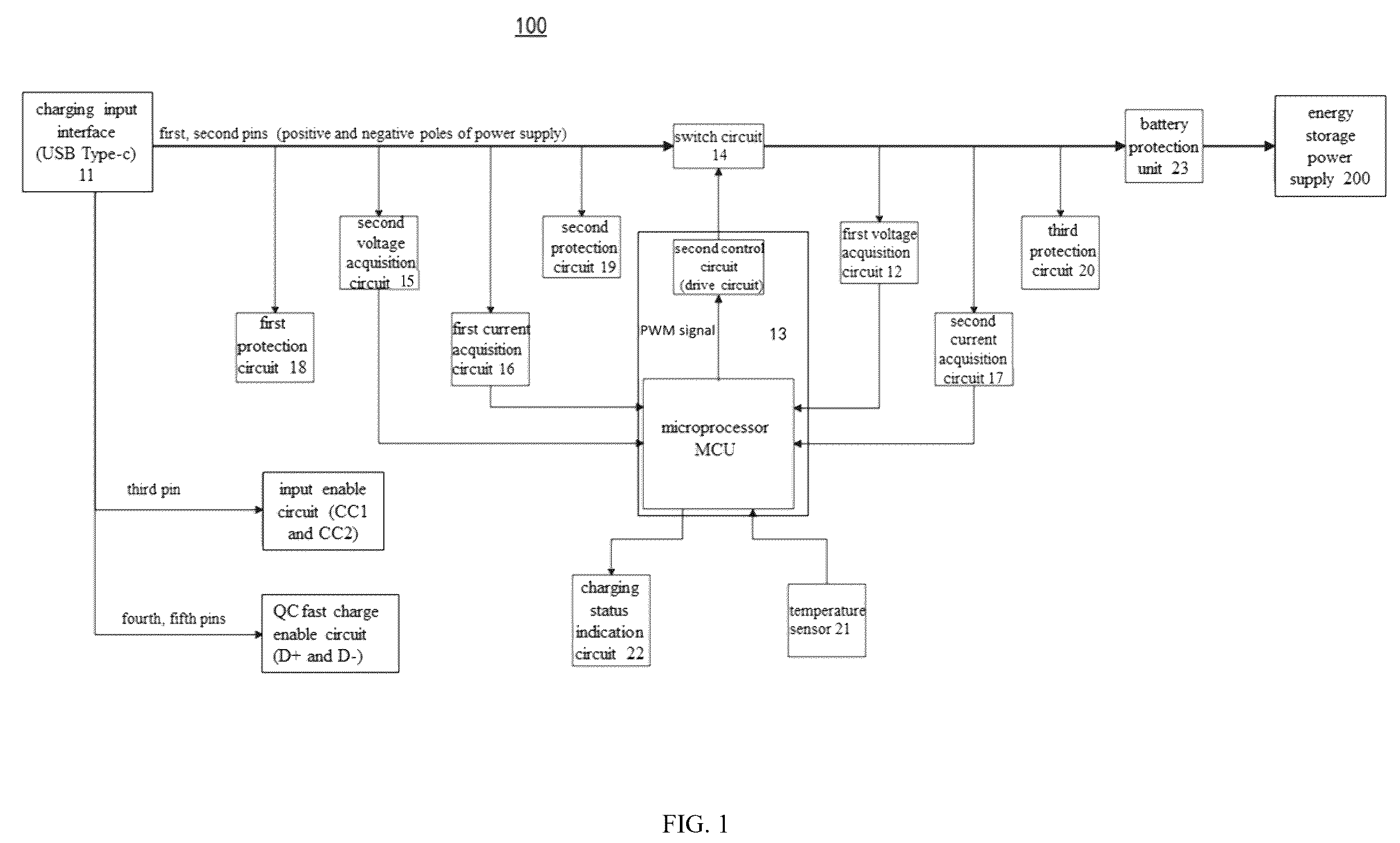 Patent US12567756 Figure 1 – Charging system and emergency start device