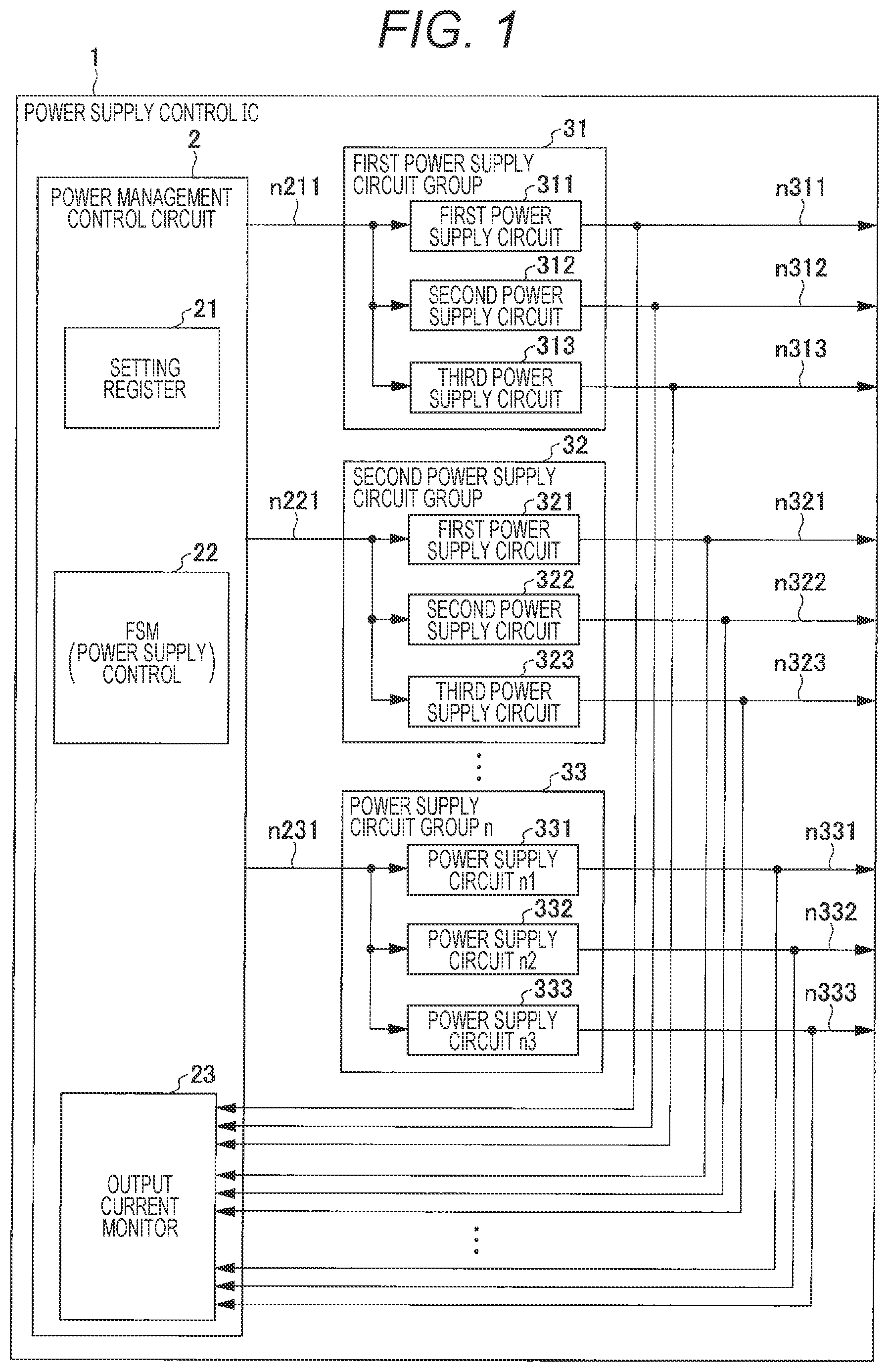 Patent US12567763 Figure 1 – Power supply control device
