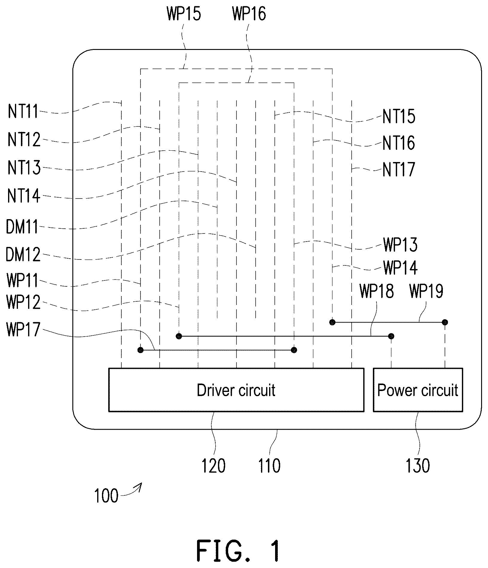 Patent US12567766 Figure 1 – Electronic device and panel with wireless power function
