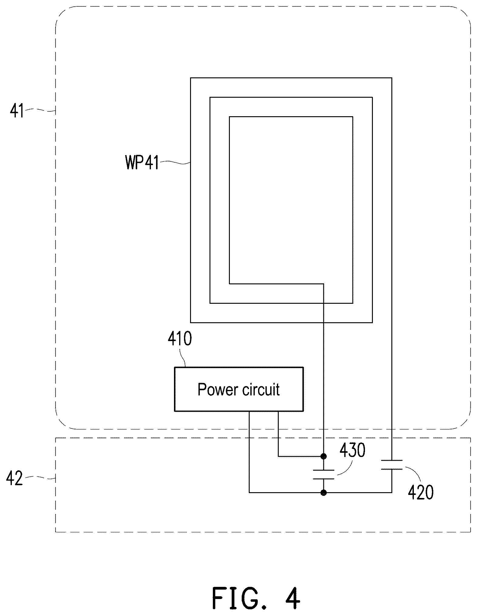 Patent US12567766 Figure 4 – Electronic device and panel with wireless power function