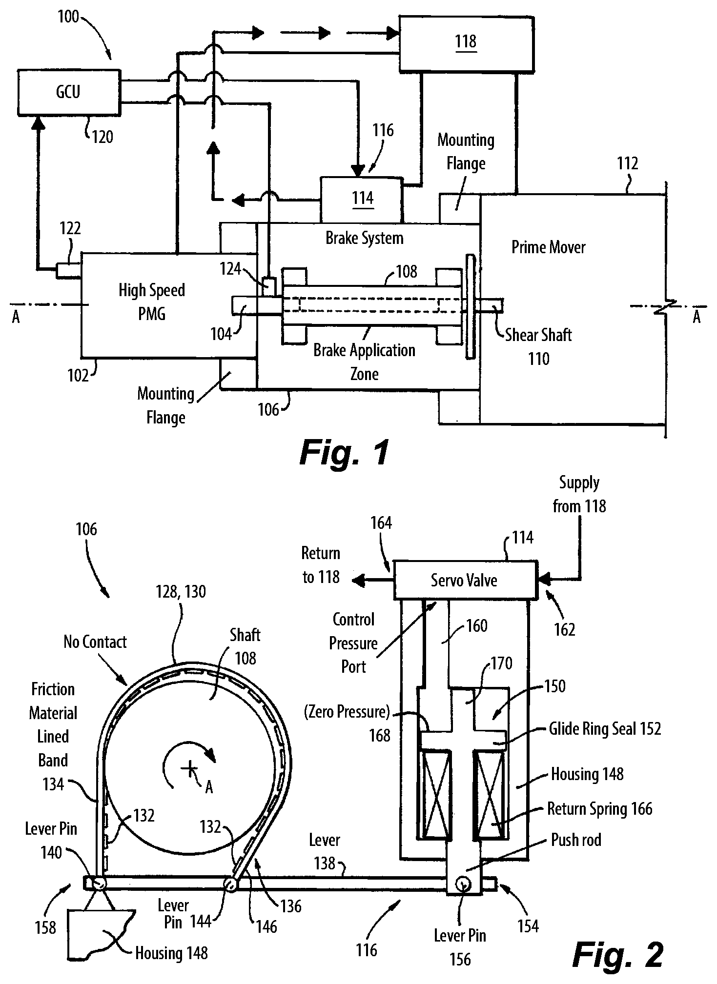Patent US12567781 Figure 1 – Permanent motor generator band brakes