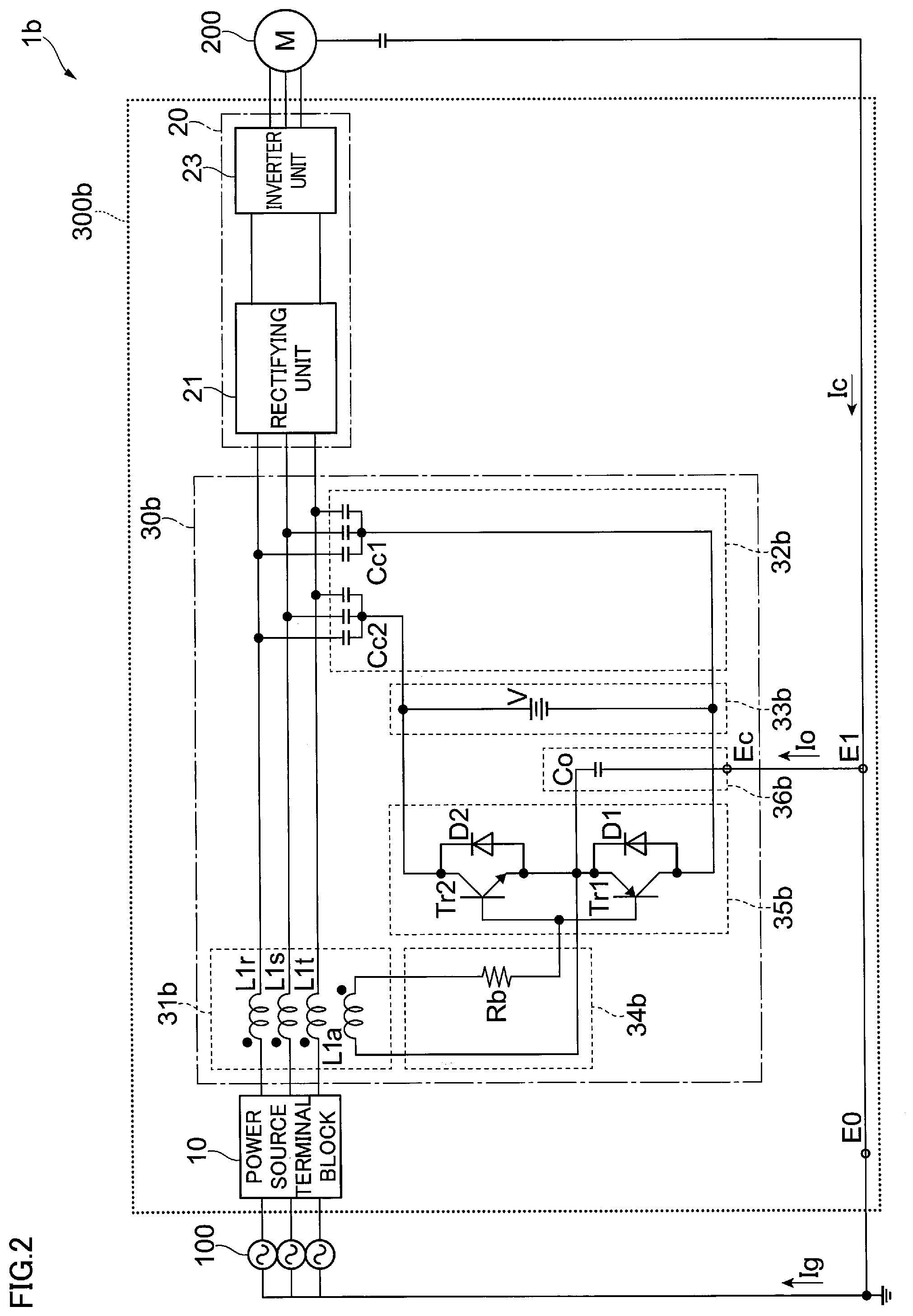 Patent US12567795 Figure 2 – Noise reduction circuitry, load system and power conversion device