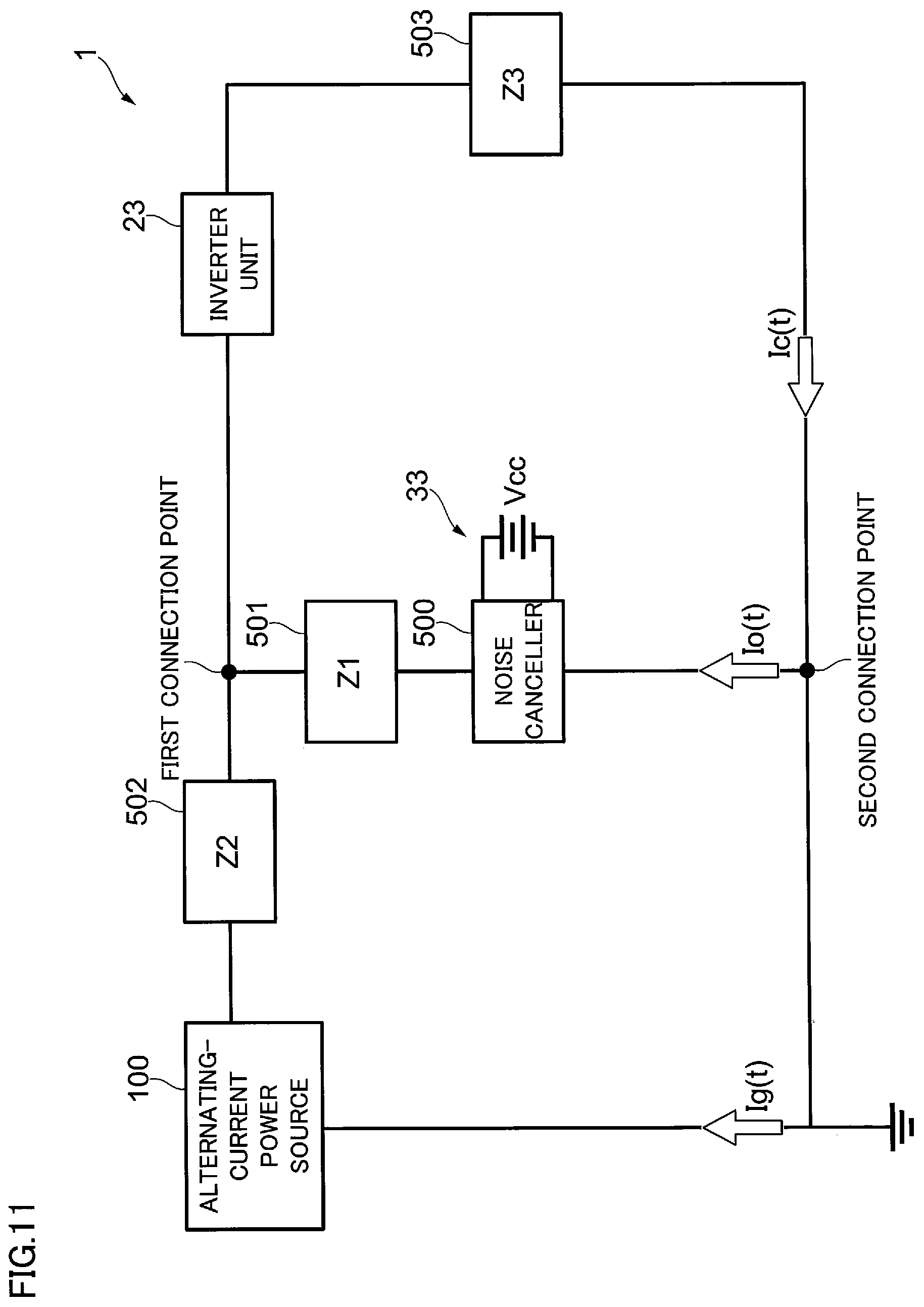Patent US12567795 Figure 11 – Noise reduction circuitry, load system and power conversion device