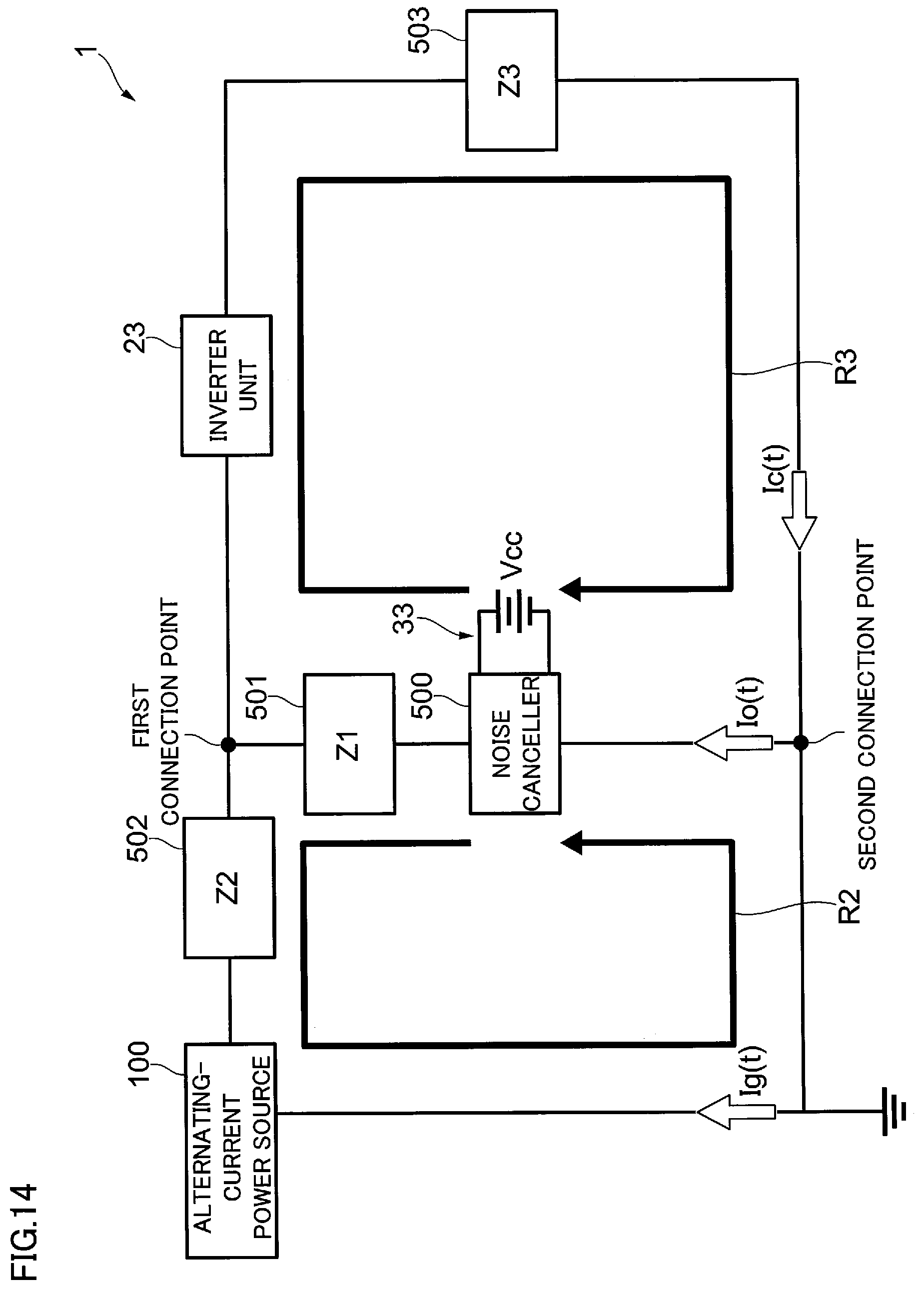 Patent US12567795 Figure 14 – Noise reduction circuitry, load system and power conversion device