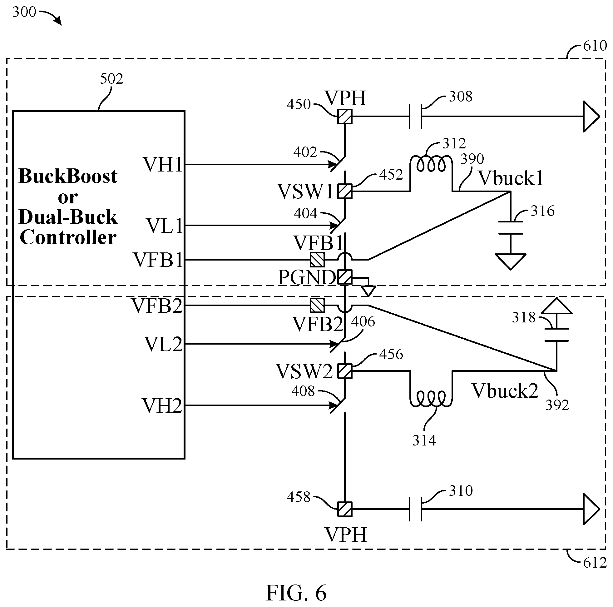 Patent US12567806 Figure 6 – Configurable power conversion topology
