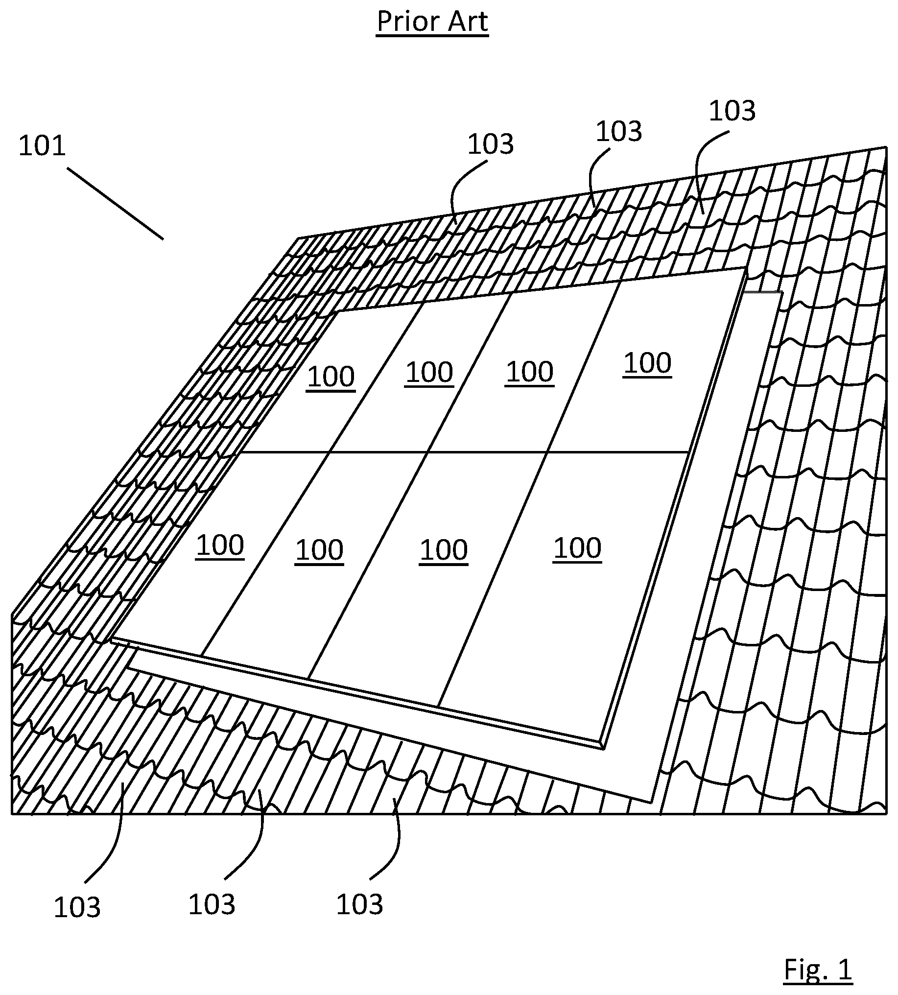 Patent US12567832 Figure 1 – Solar roof tile