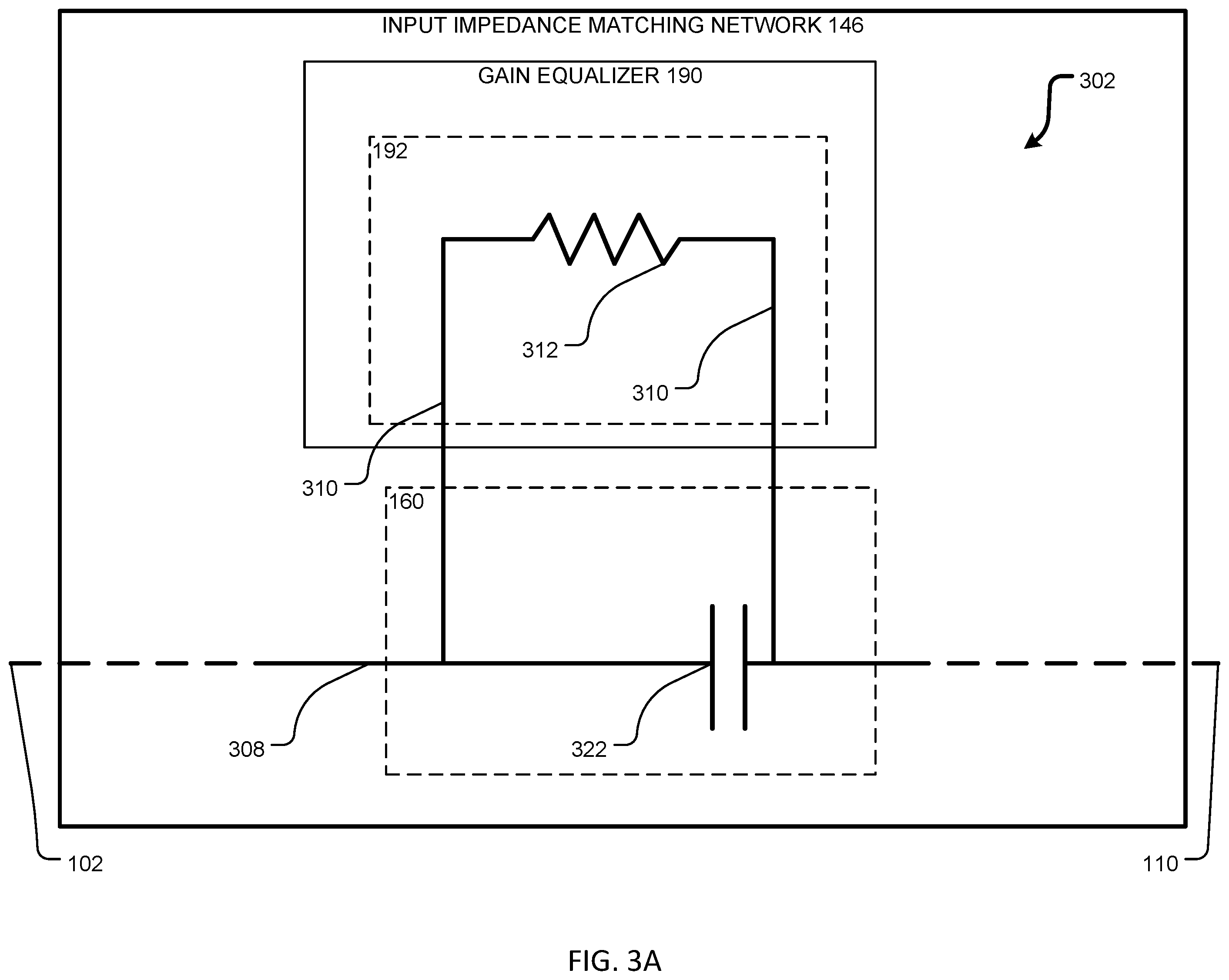 Patent US12567842 Figure 3 – Radio frequency power amplifier implementing a gain equalizer and a process of implementing the same